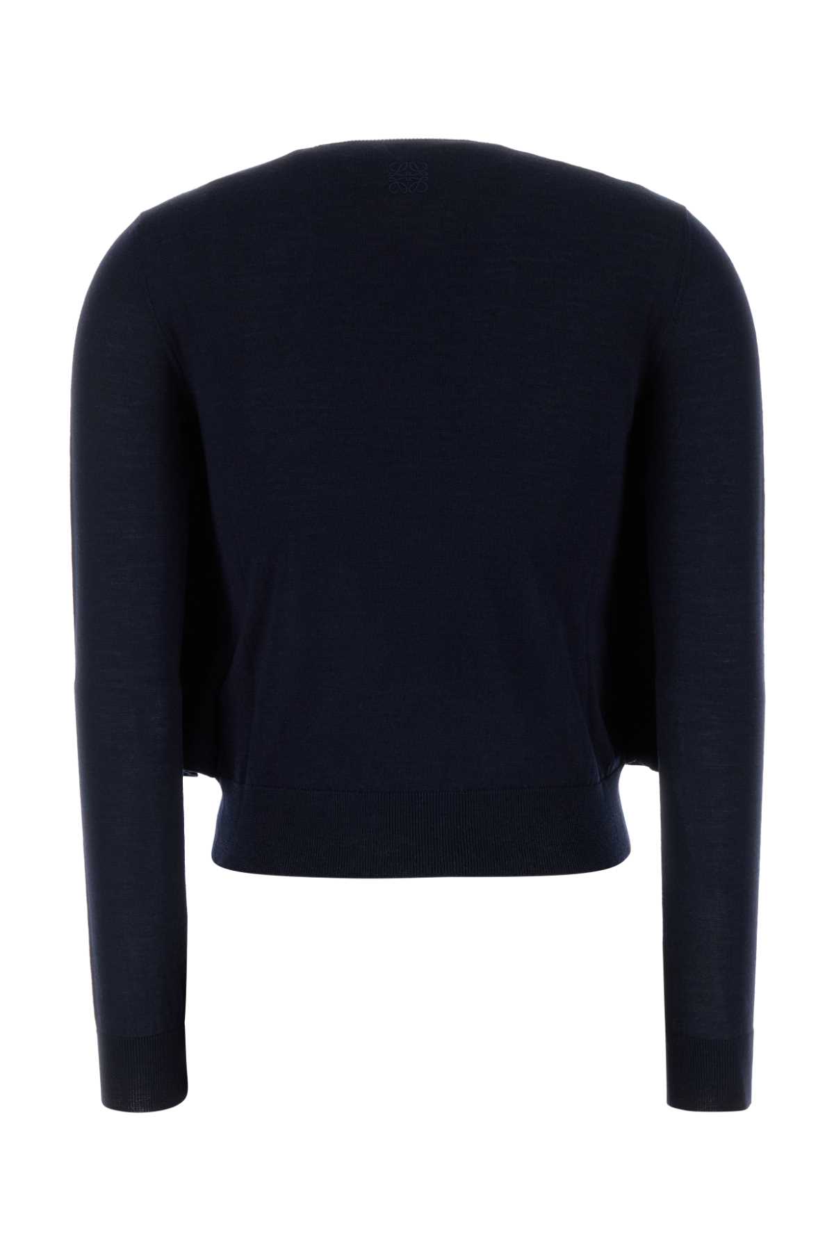 Loewe Midnight Wool Cropped Layered Cardigan