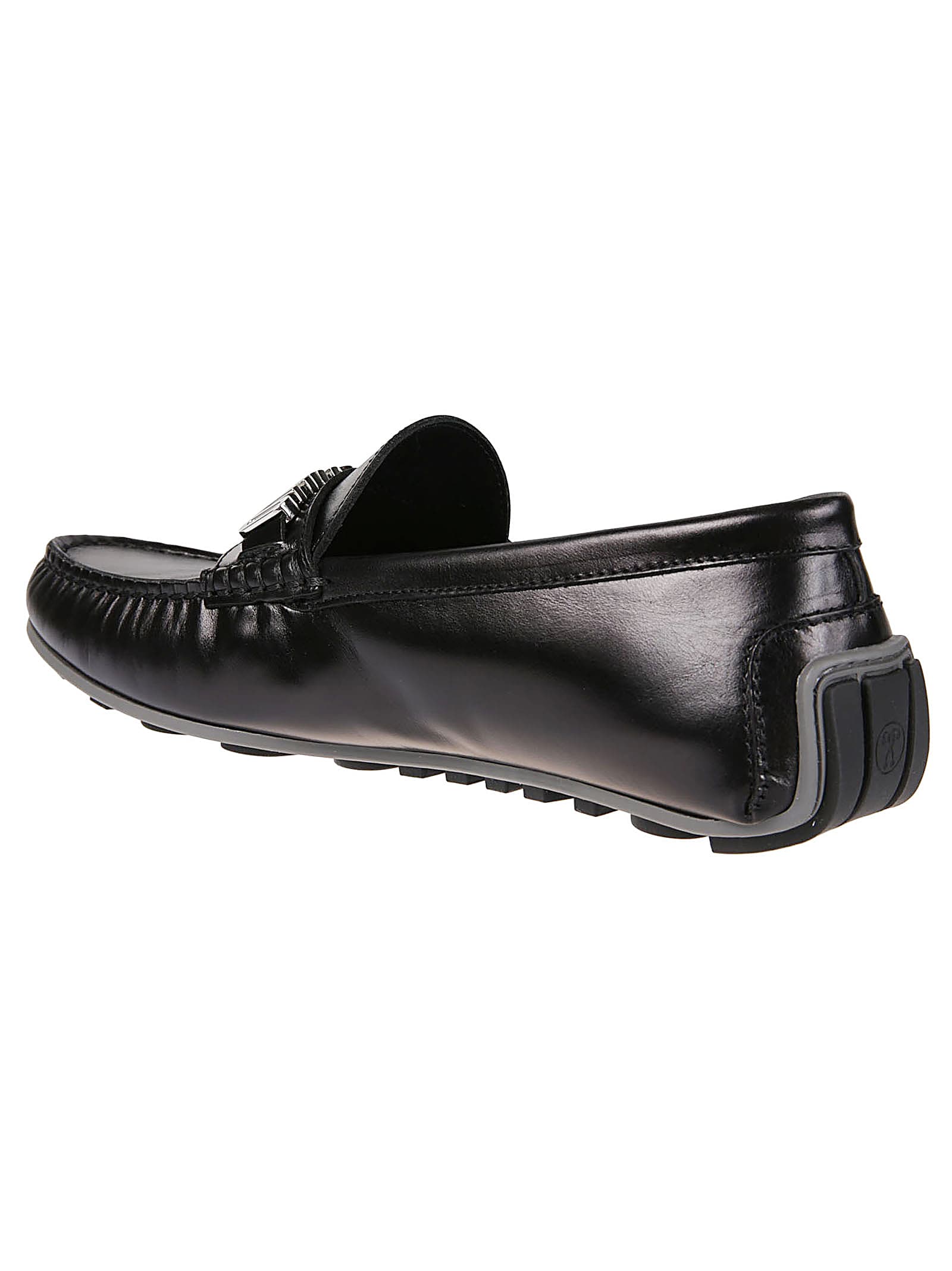 Shop Moschino Driver5 Loafers In Anero