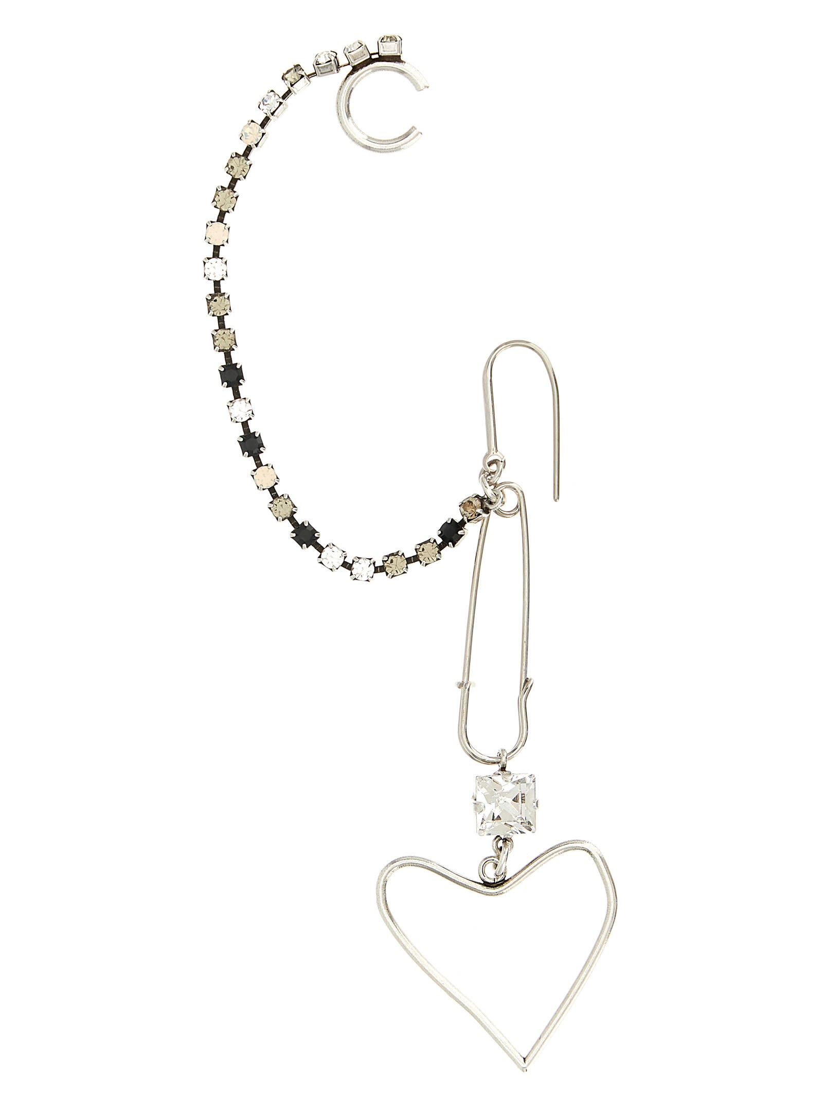 Isabel Marant Ear Cuff Pin And Heart Jewelry Silver In Metallic