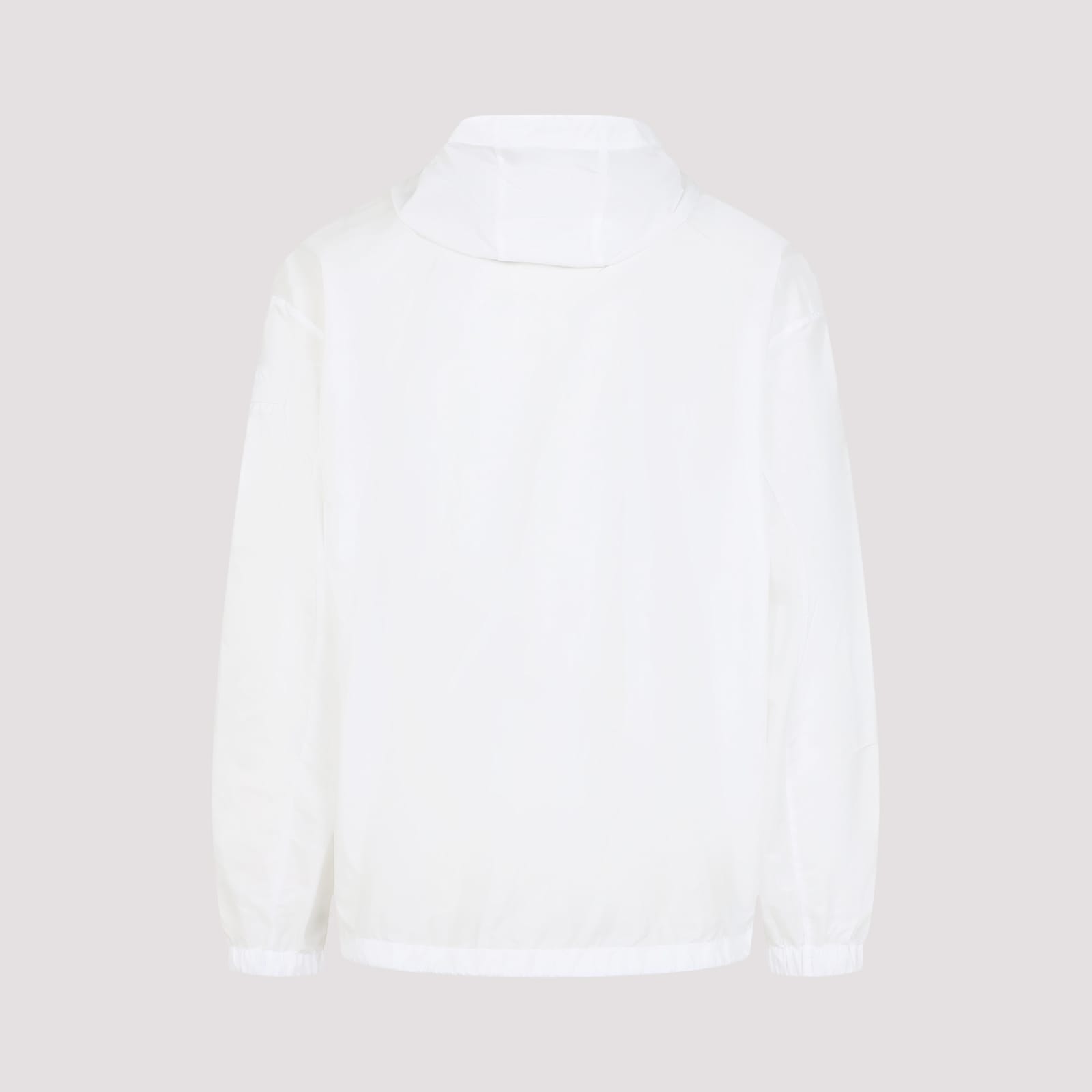 Prada White Lightweight Polyamide Jacket With Hood In White