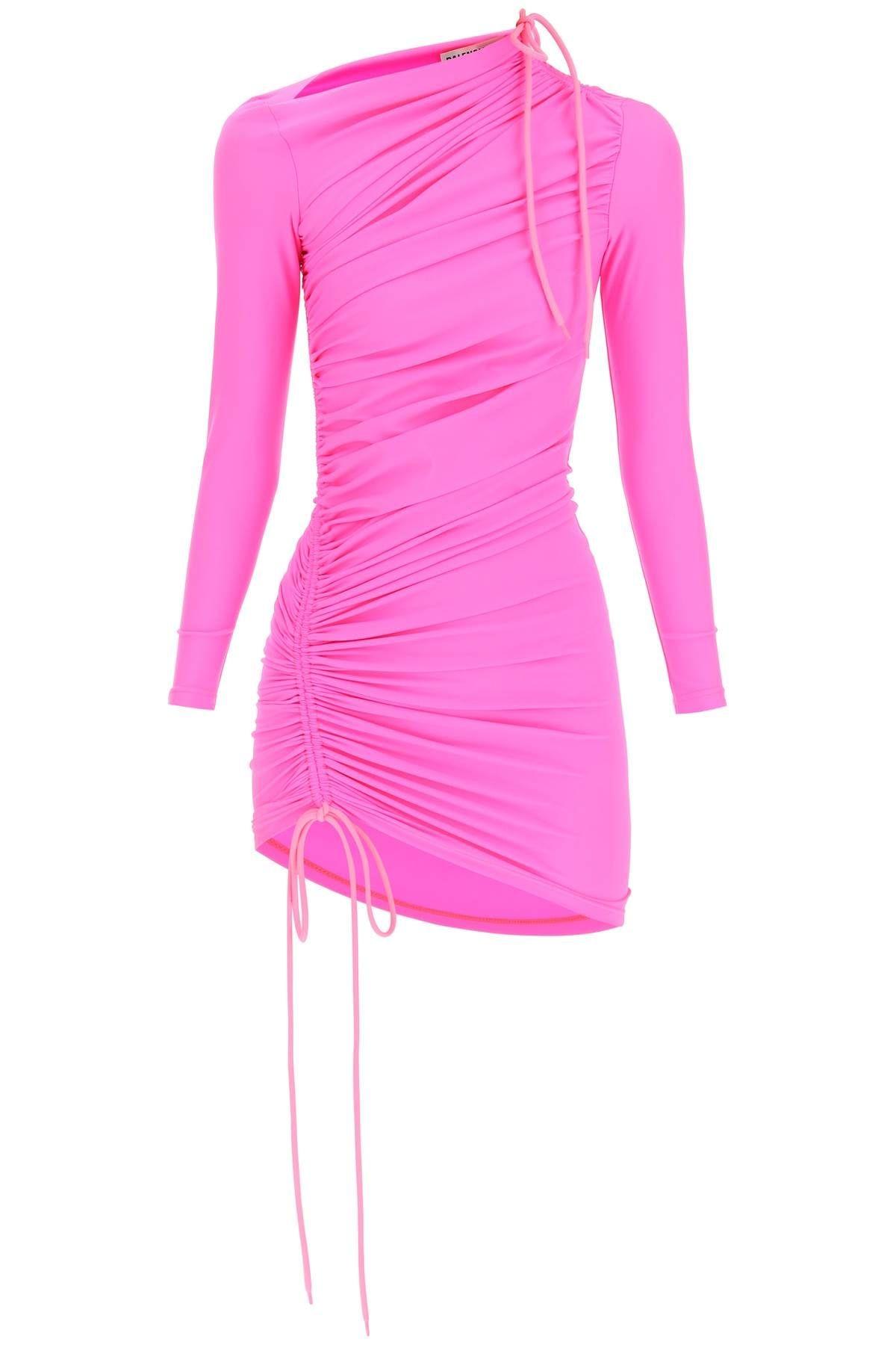 Shop Balenciaga Draped Mini Dress In Pink