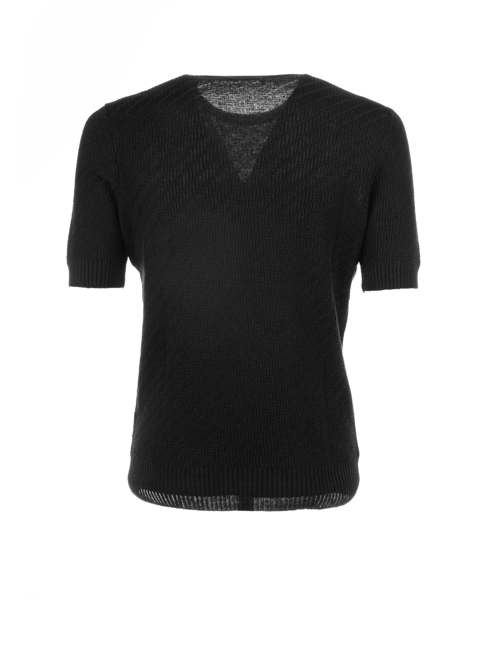 Shop Tagliatore Black Knitted T-shirt In Nero
