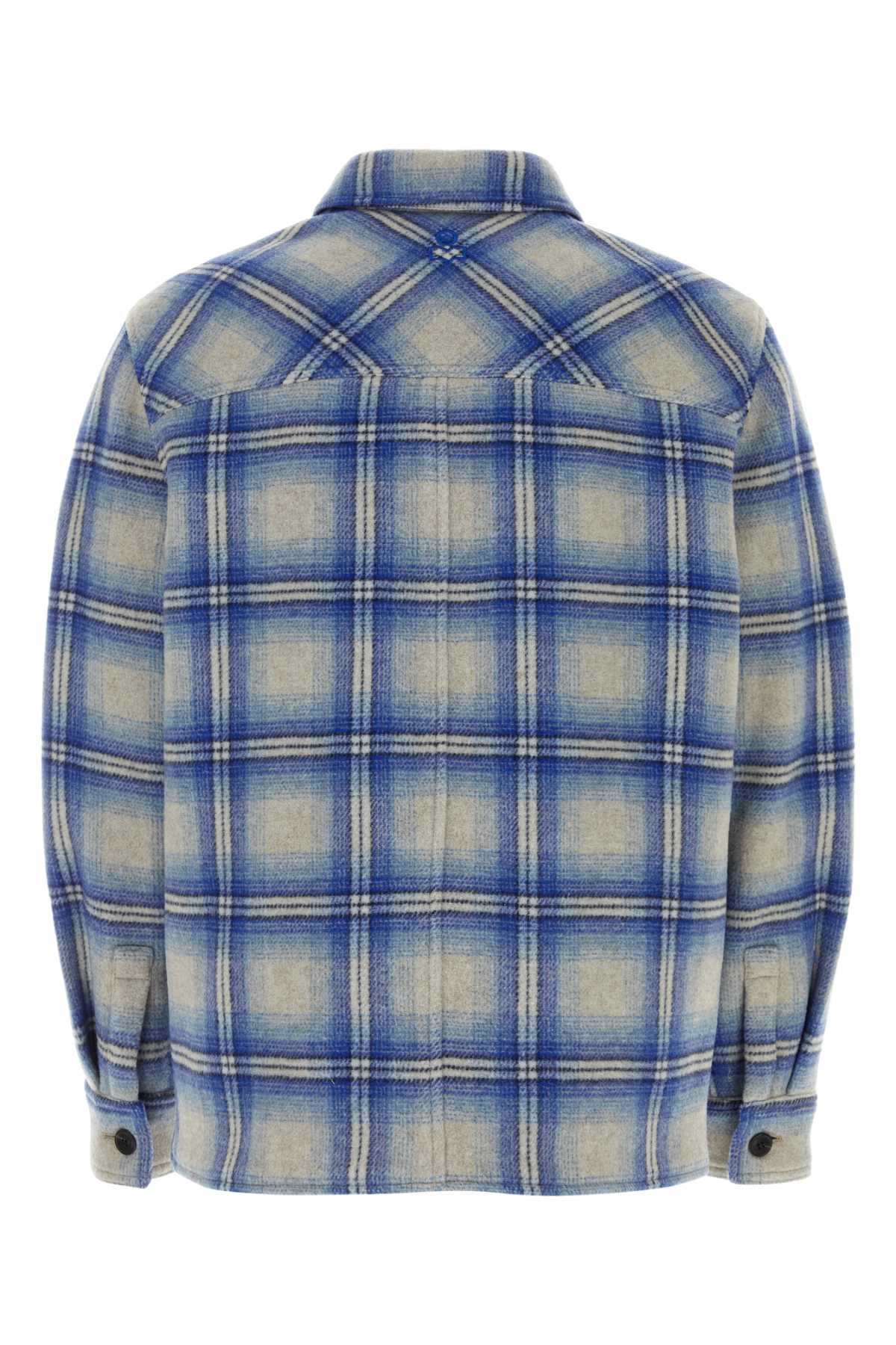 Shop Isabel Marant Embroidered Wool Blend Kervon Shirt In Blue