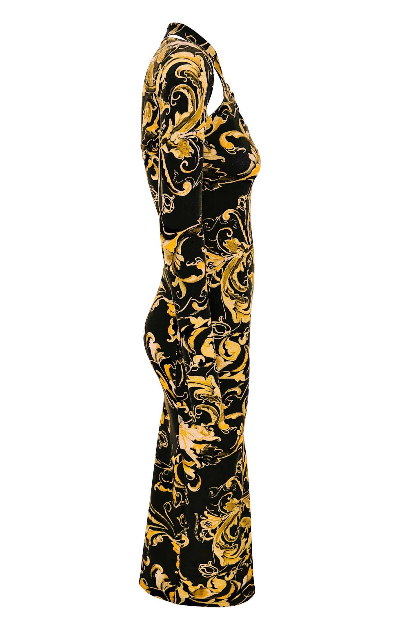 Versace Jeans Couture Dress With Long Sleeves In Yellow