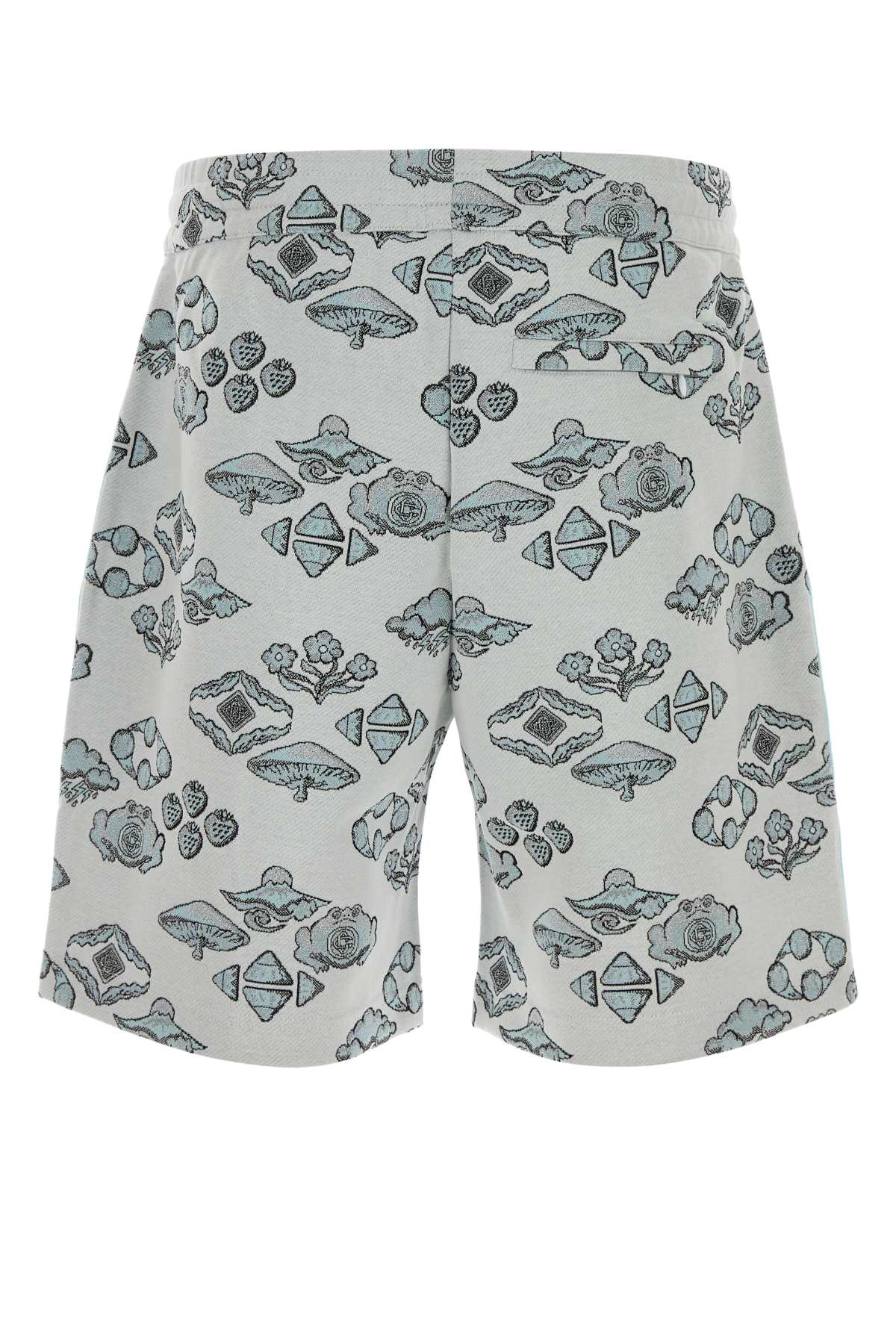Casablanca Embroidered Stretch Jacquard Bermuda Shorts In Multi