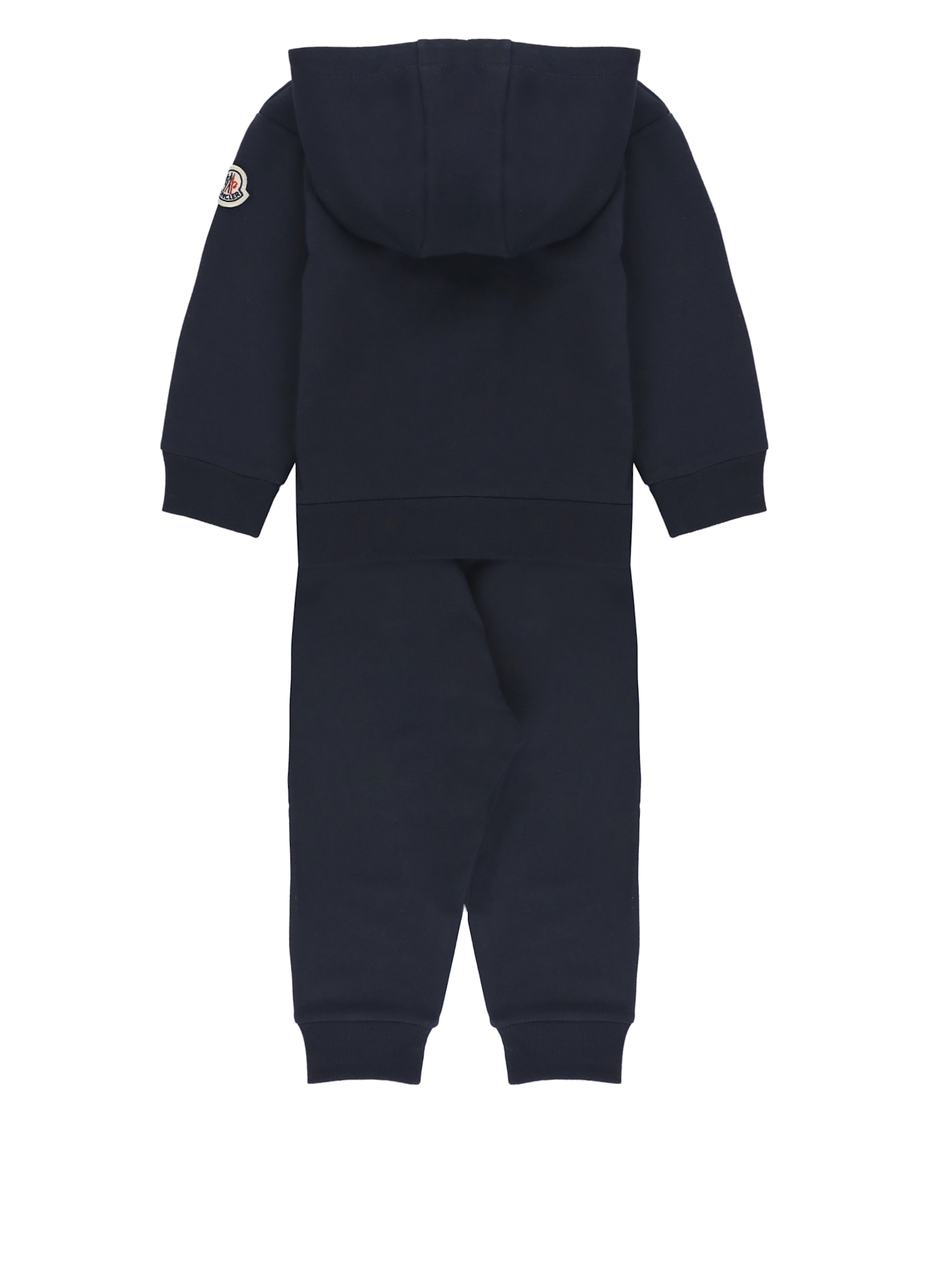 Moncler Two Pieces Jumpsuit With Logo In Blue