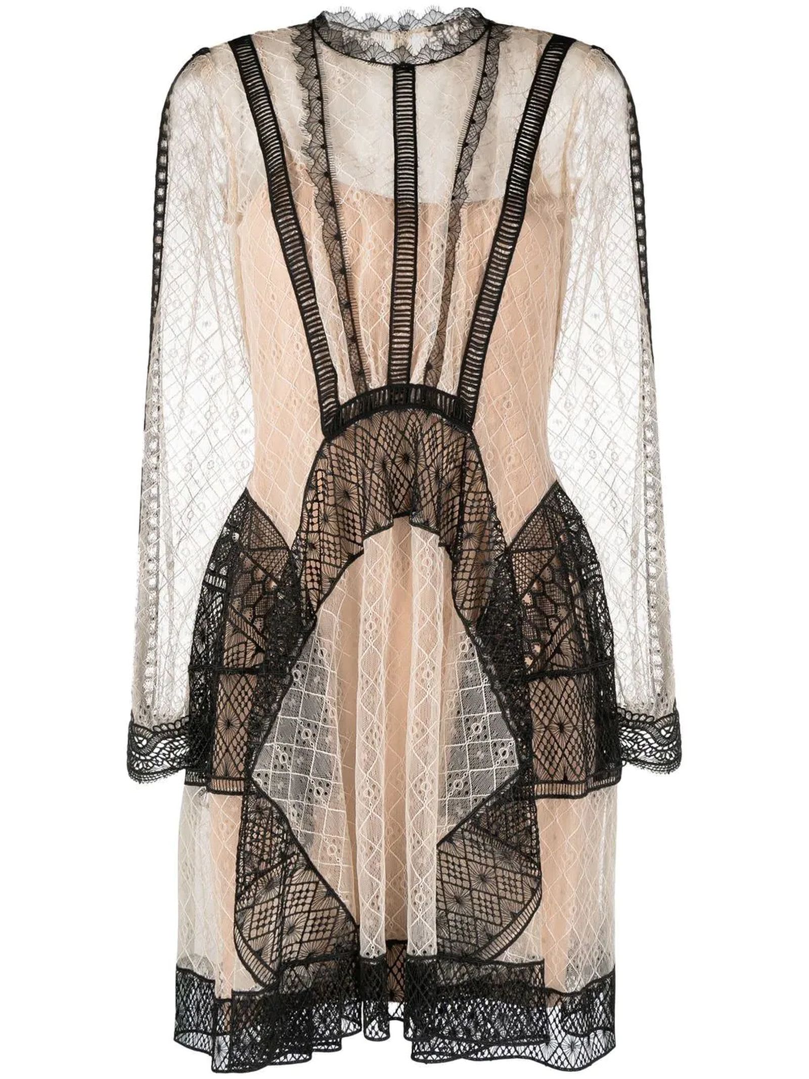 Alberta Ferretti Dress With Geometric And Floral Lace