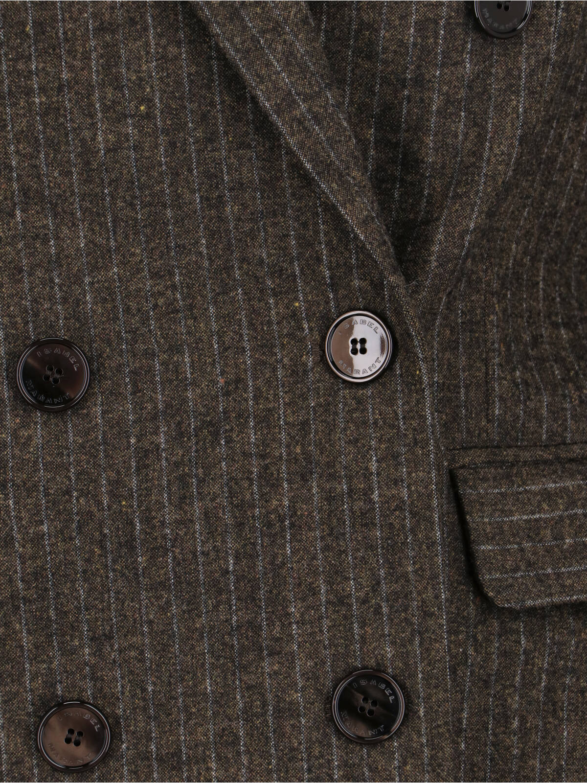 Isabel Marant Jevimagz Double-breasted Brown Striped Wool-blend Jacket In Brown