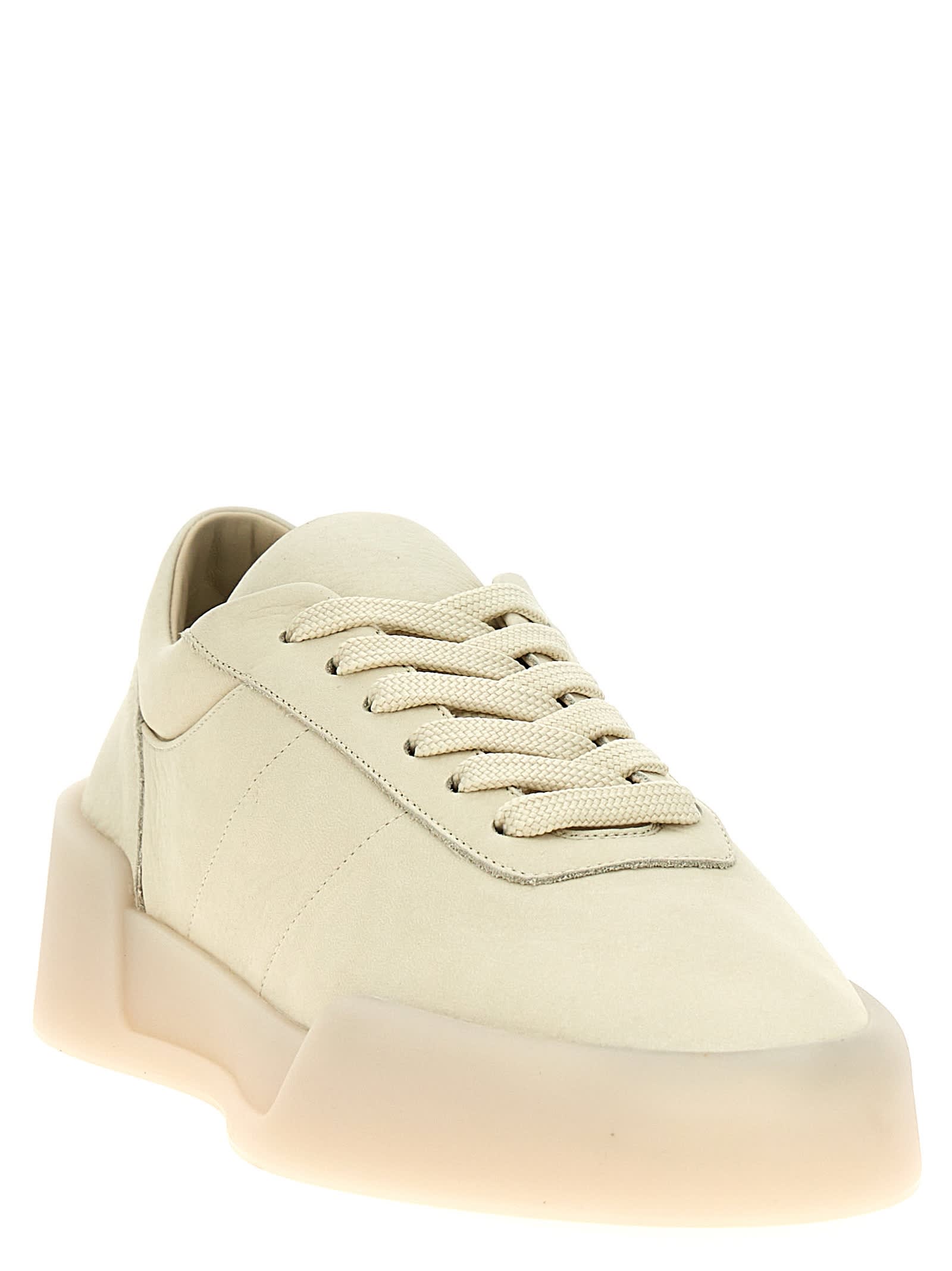 Fear Of God Man Sneakers Ivory Size 7 Leather In Metallic