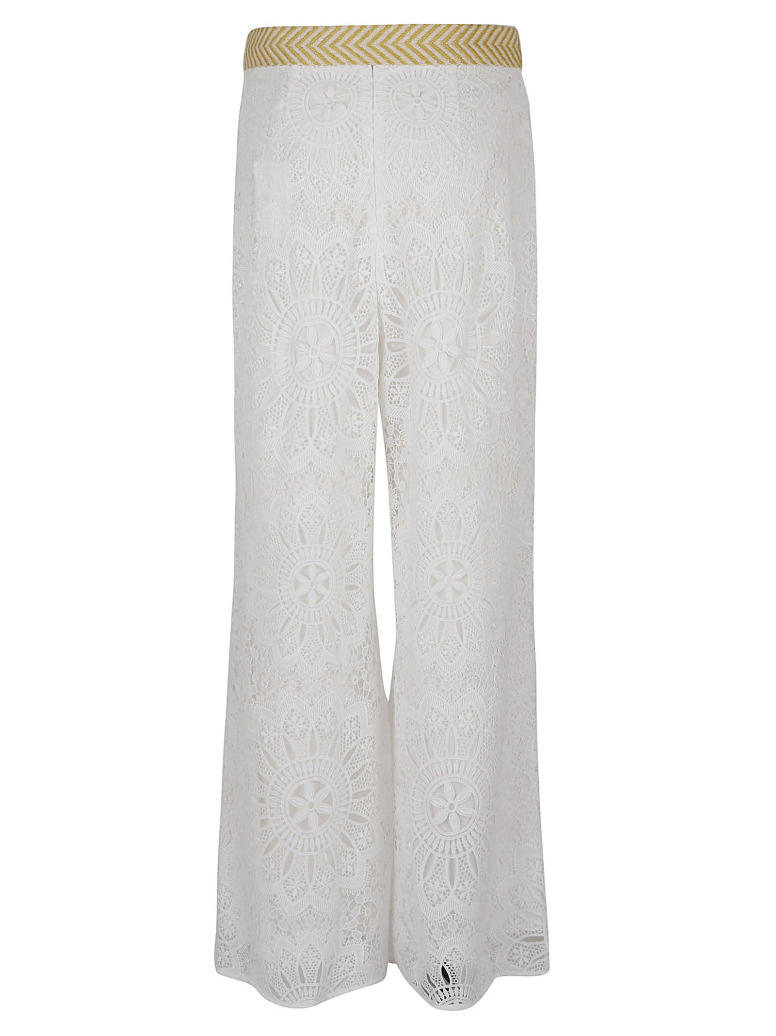 Shop Zimmermann Chintz Doily Lace Pant In Ivo Ivory
