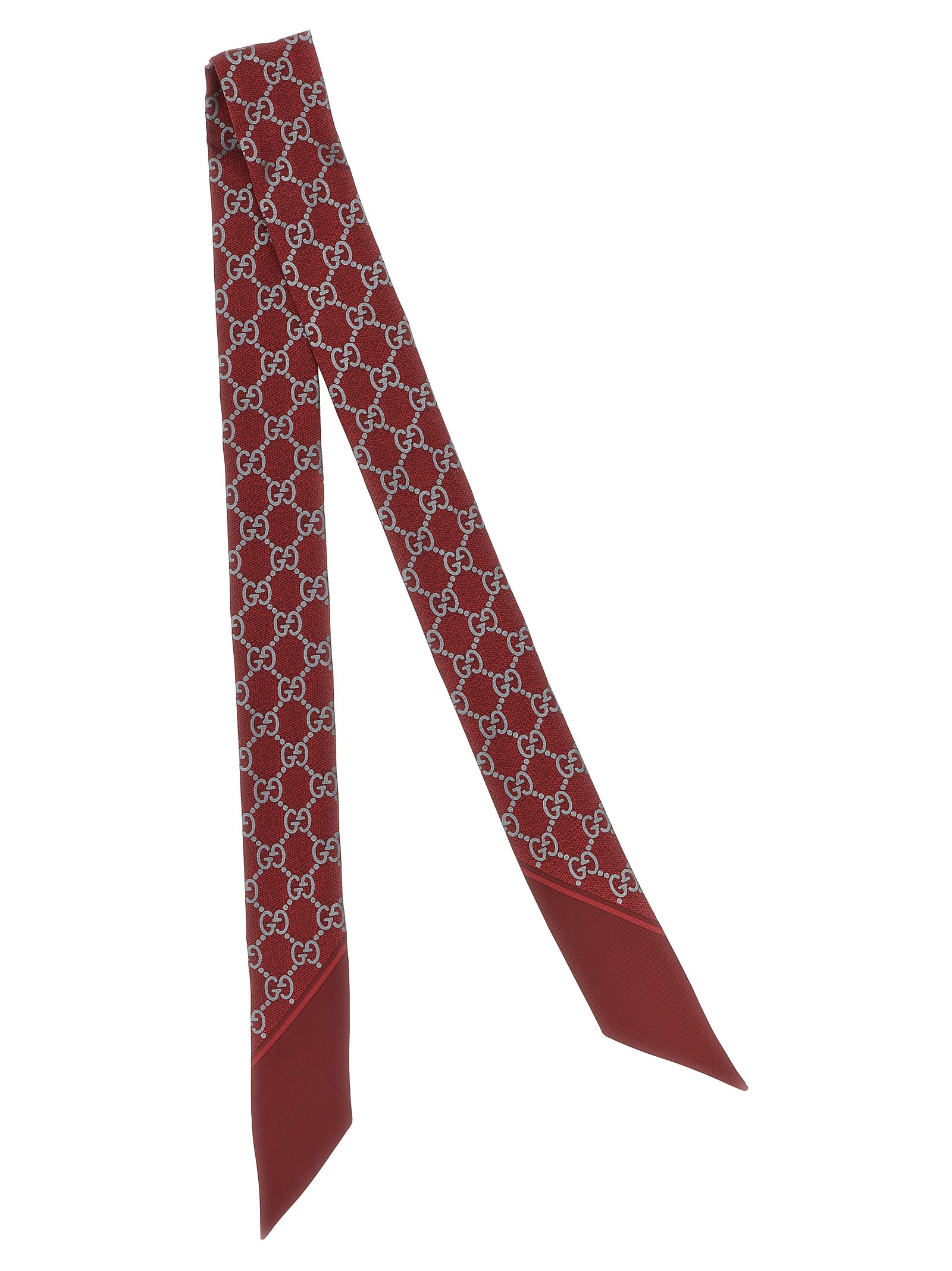 Gucci Laminated Gg-pattern Scarf In Red