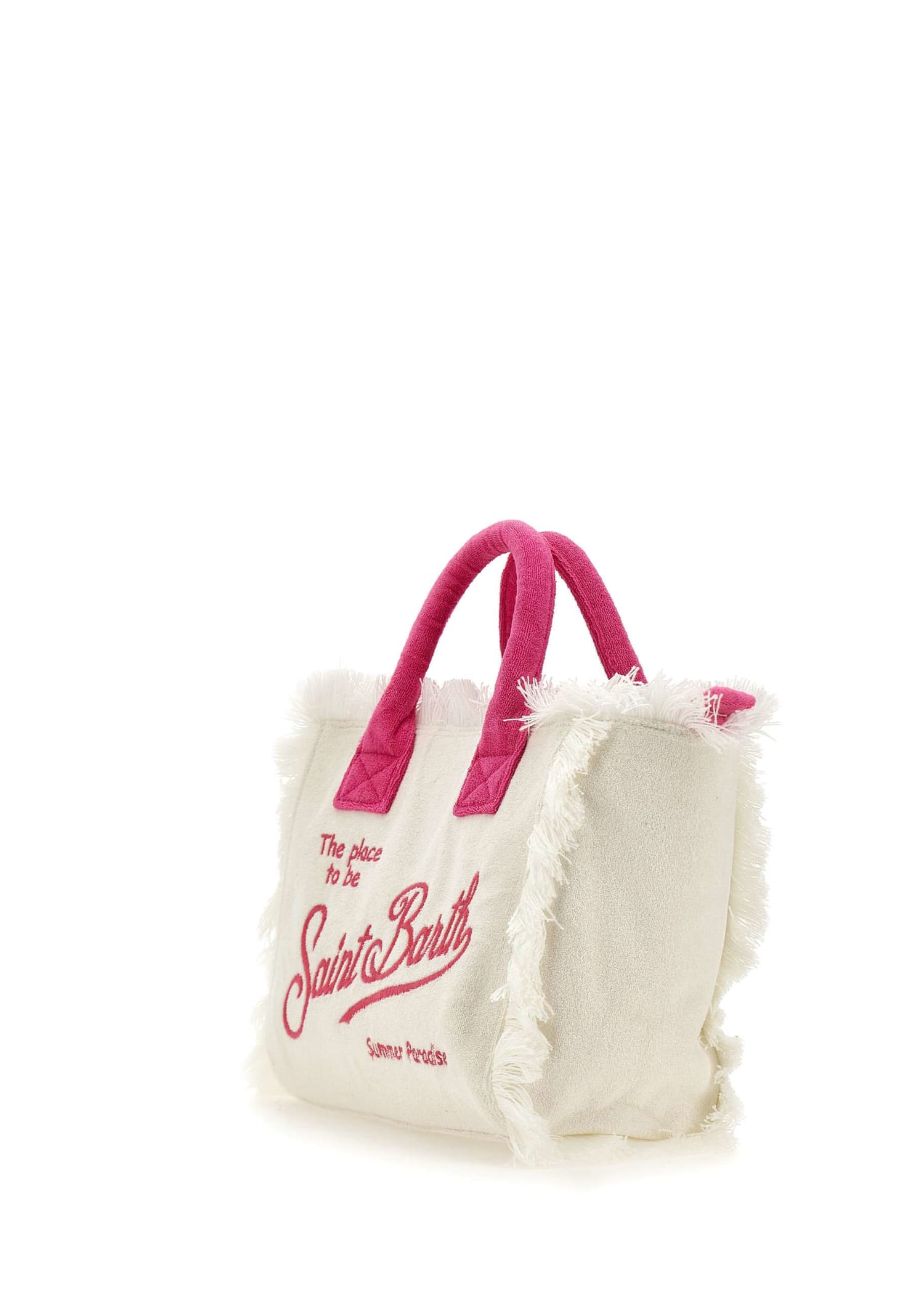 Shop Mc2 Saint Barth Colette Sponge Bag In White/ Pink