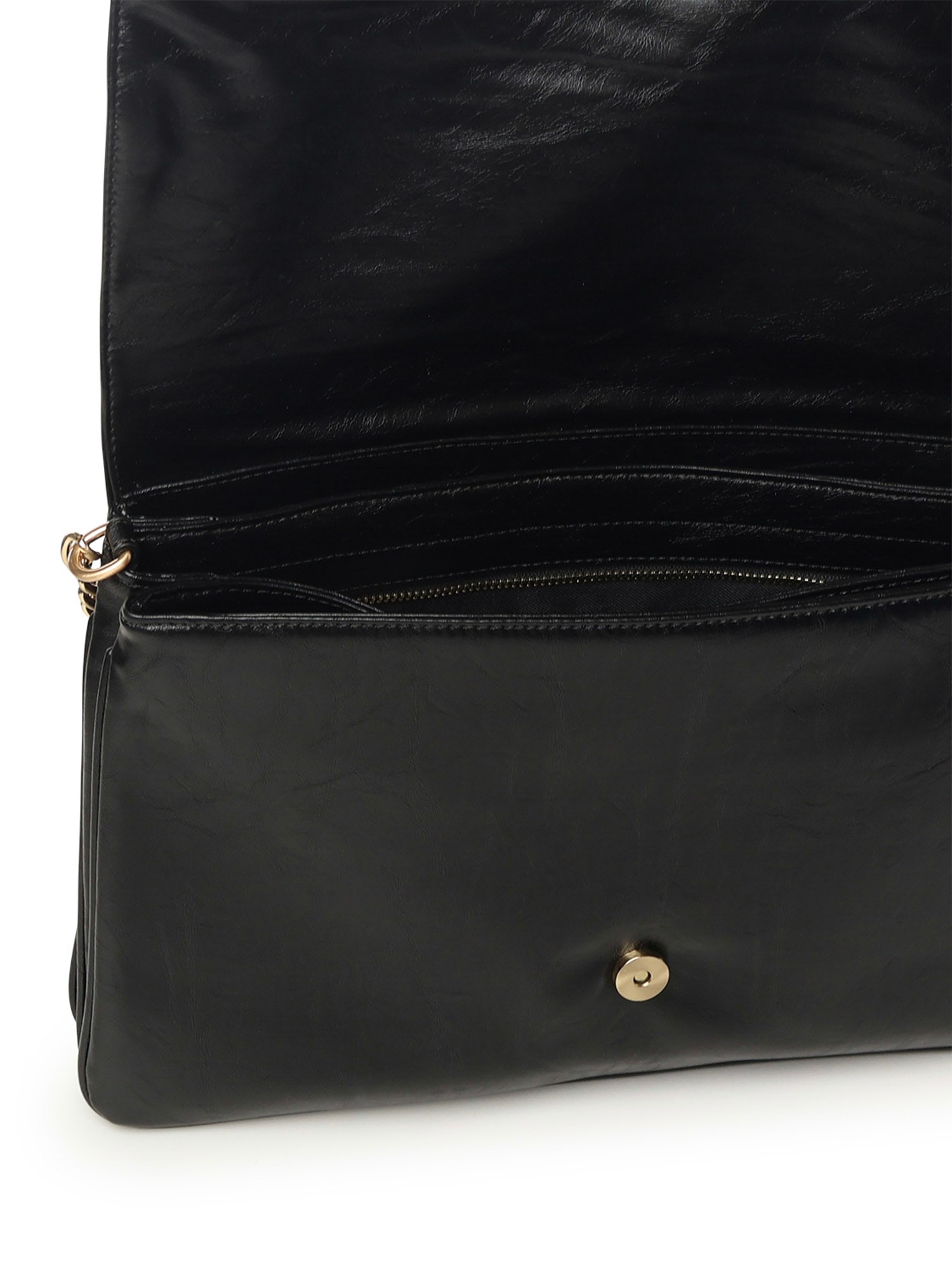V73 Louise Logo-plaque Shoulder Bag In Black