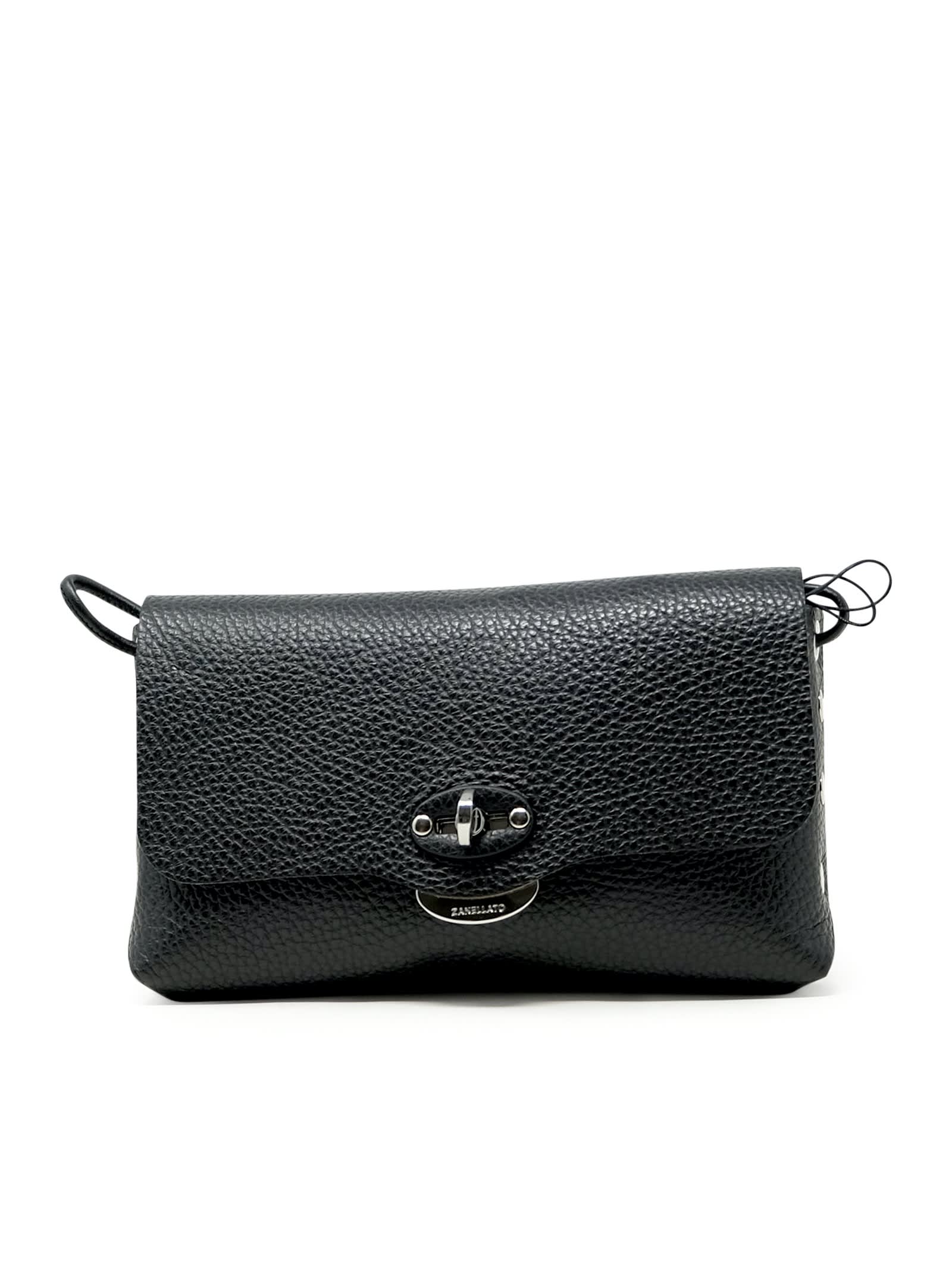 068331-0040000-z0001 Black Lettera Daily S Leather Clutch