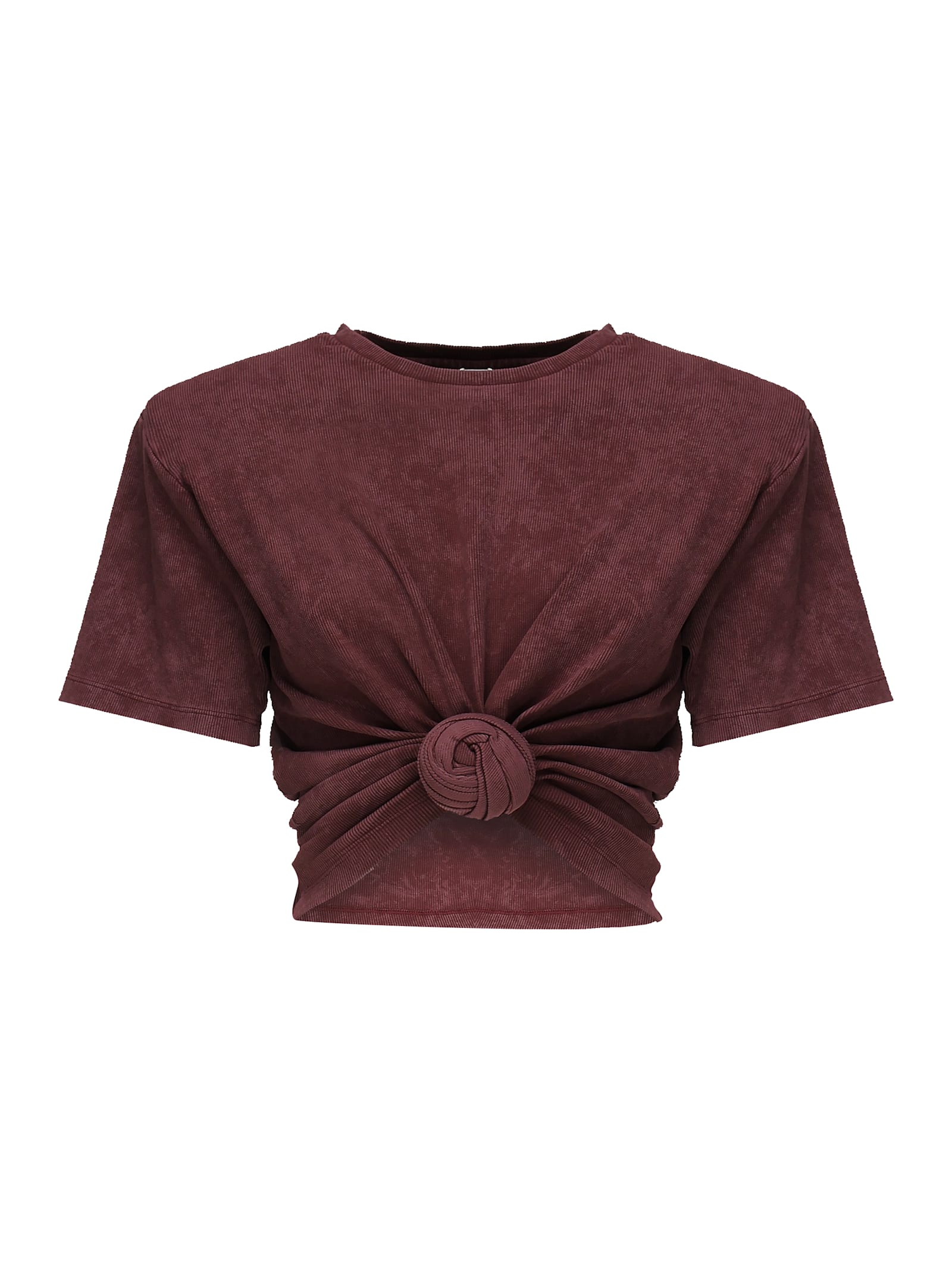 Cropped Knotted T-shirt