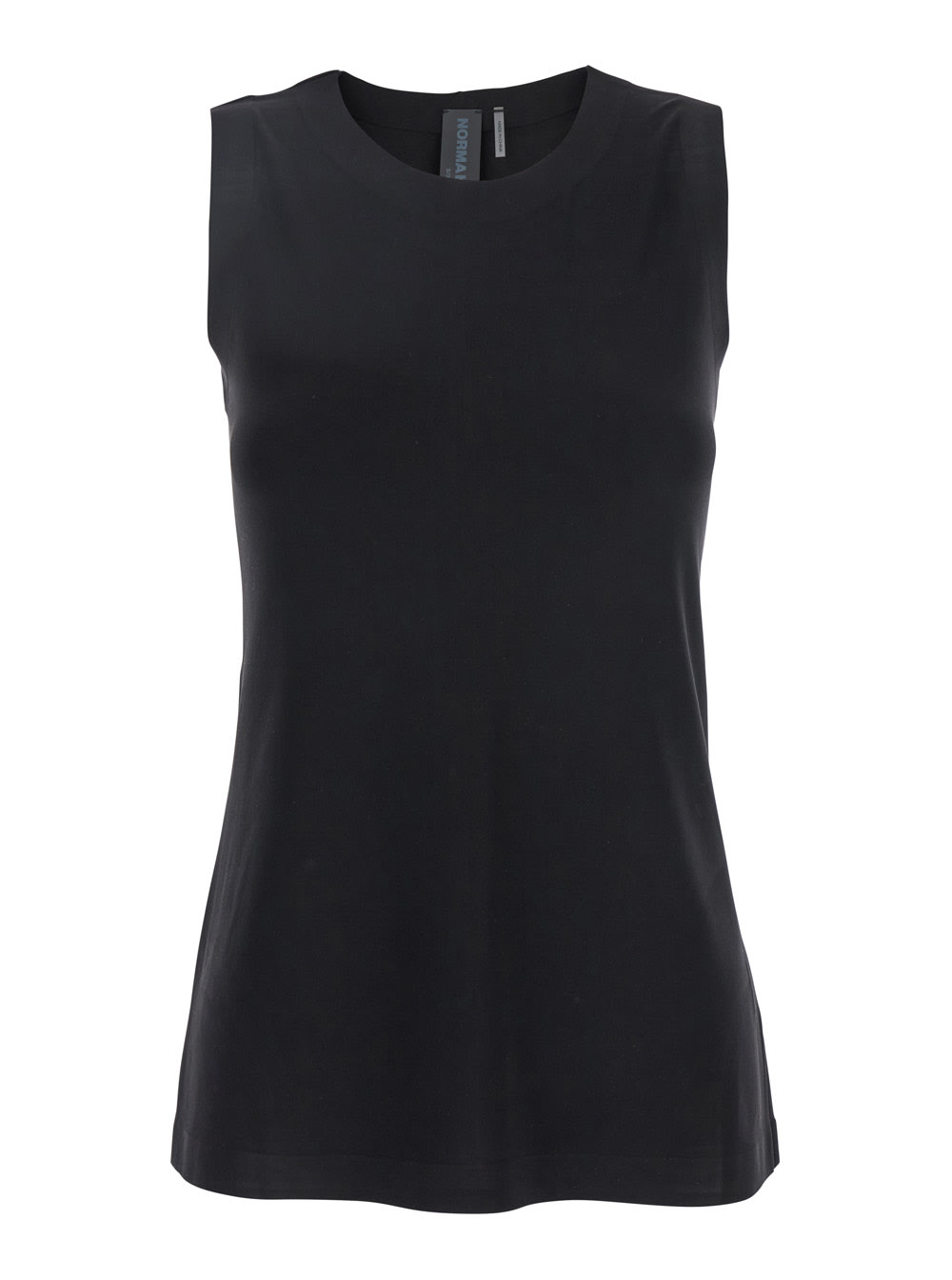 Norma Kamali Black Sleeveless Top In Tech Fabric Woman
