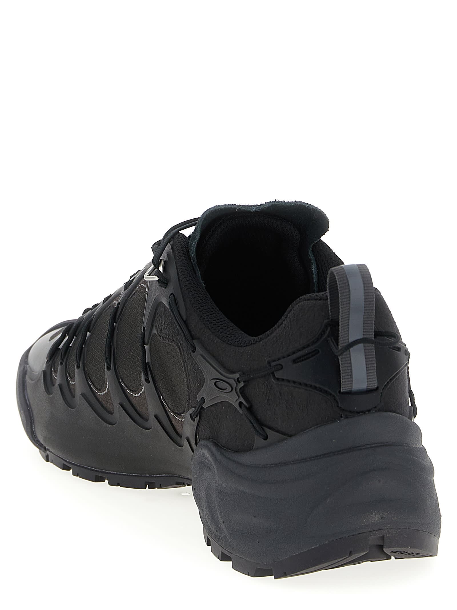 Junya Watanabe Technical Fabric Sneakers With Cage-like Overlay In Black