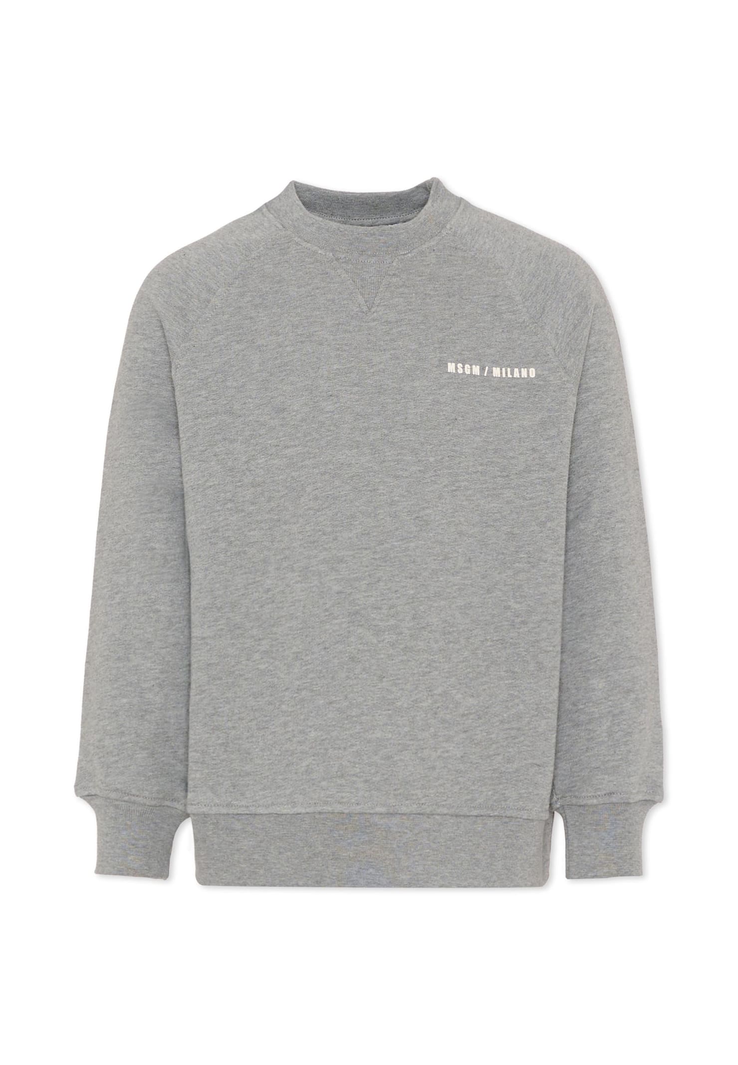 Msgm Crew-neck Sweatshirt In Gray