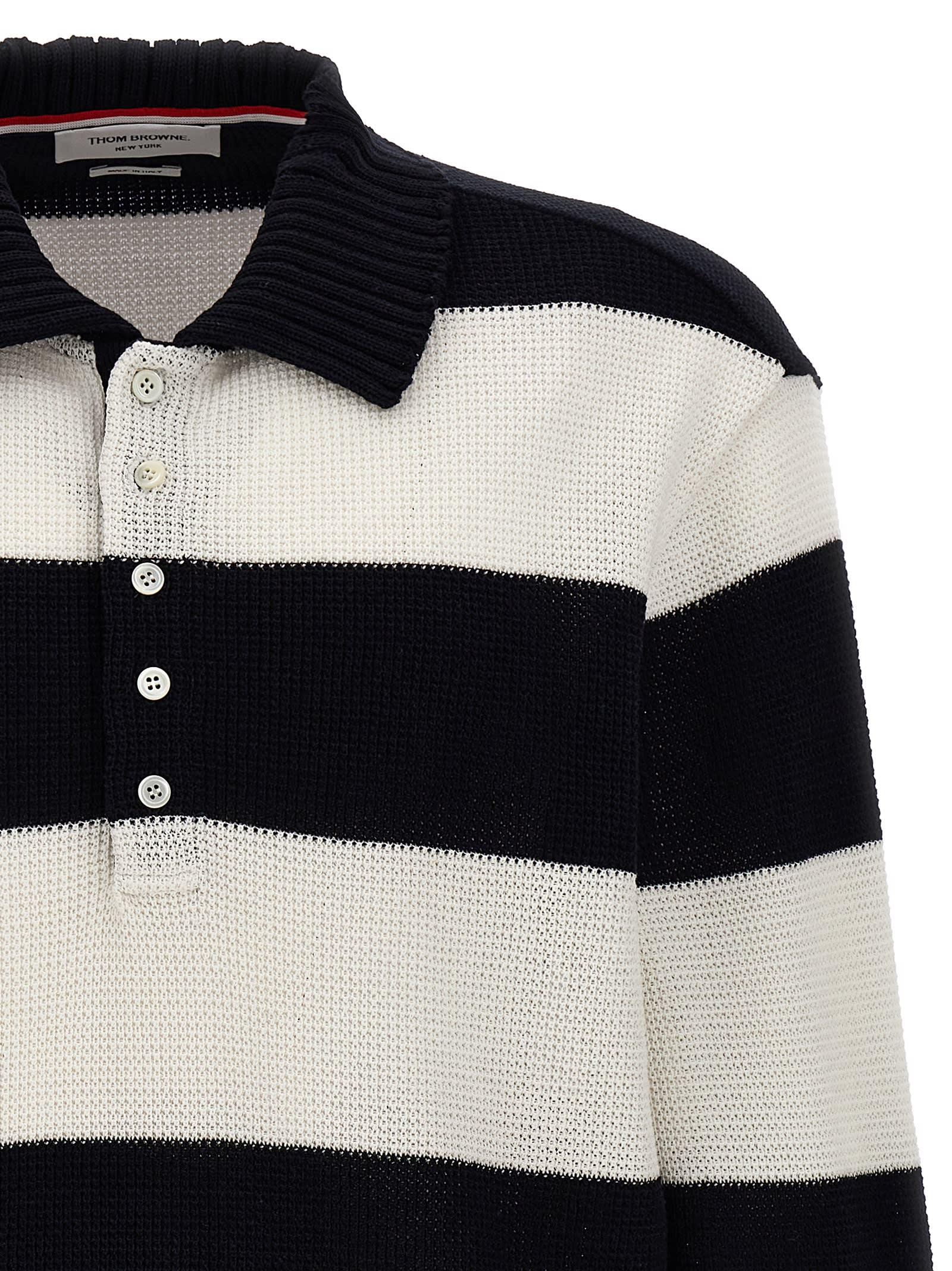Shop Thom Browne Rugby Polo Shirt In Multicolor