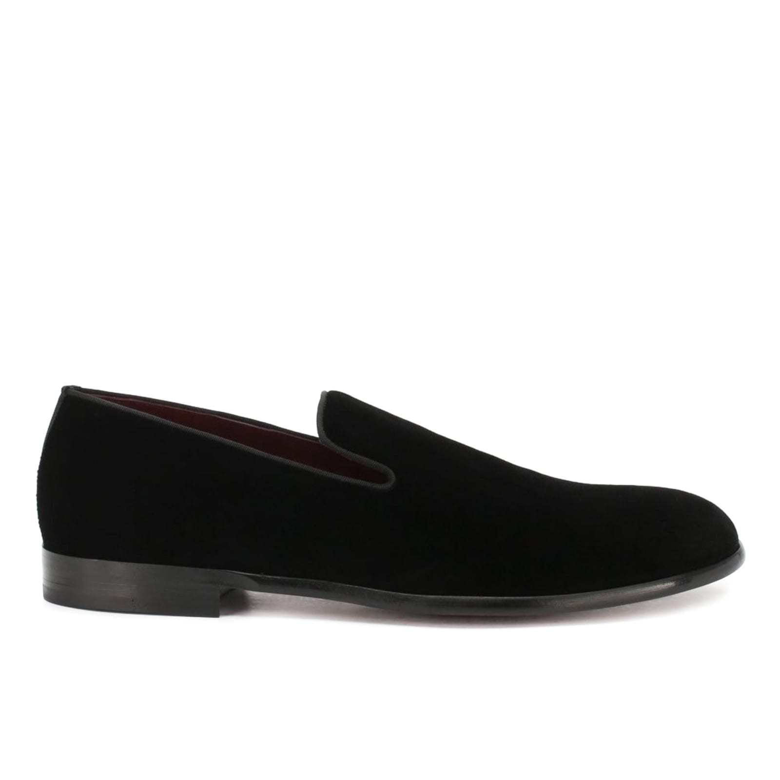 Dolce & Gabbana Gg Velvet Loafers In Black