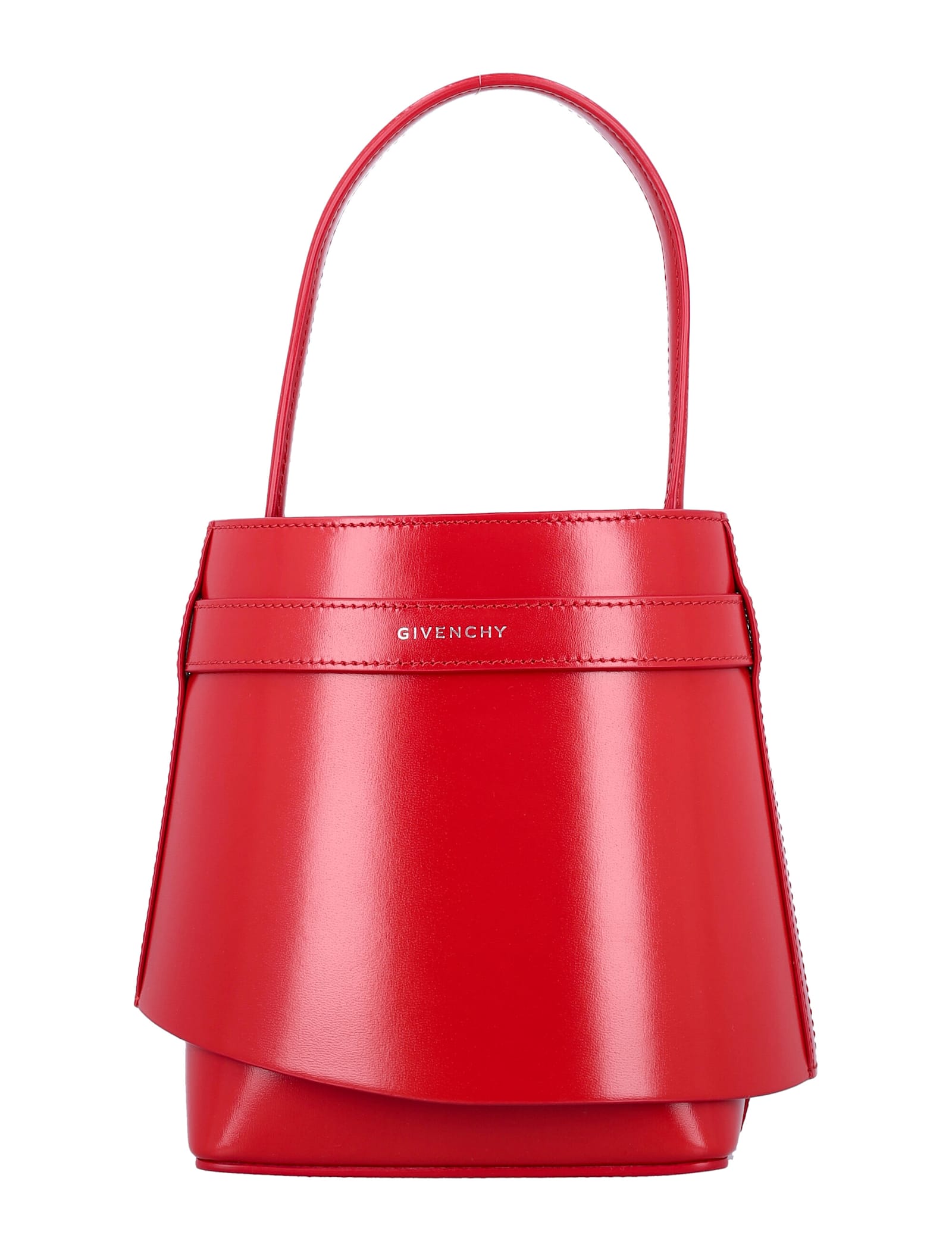 Shop Givenchy Shark Lock Bucket In Red