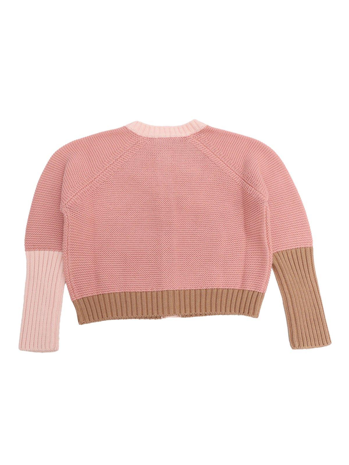 Shop Il Gufo Long Sleeved Knitted Cardigan In Rosa