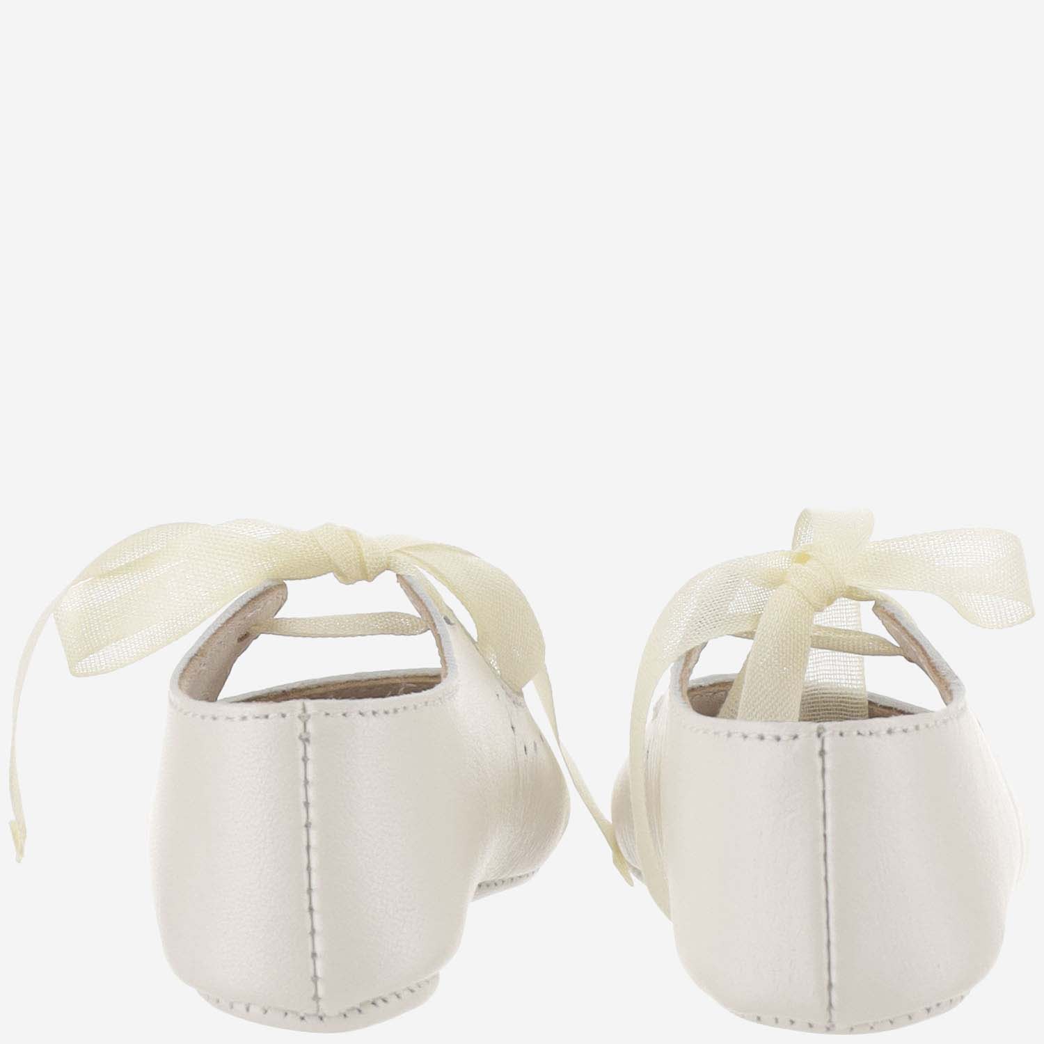 Shop Bonpoint Nappa Leather Shoes With Bow In White
