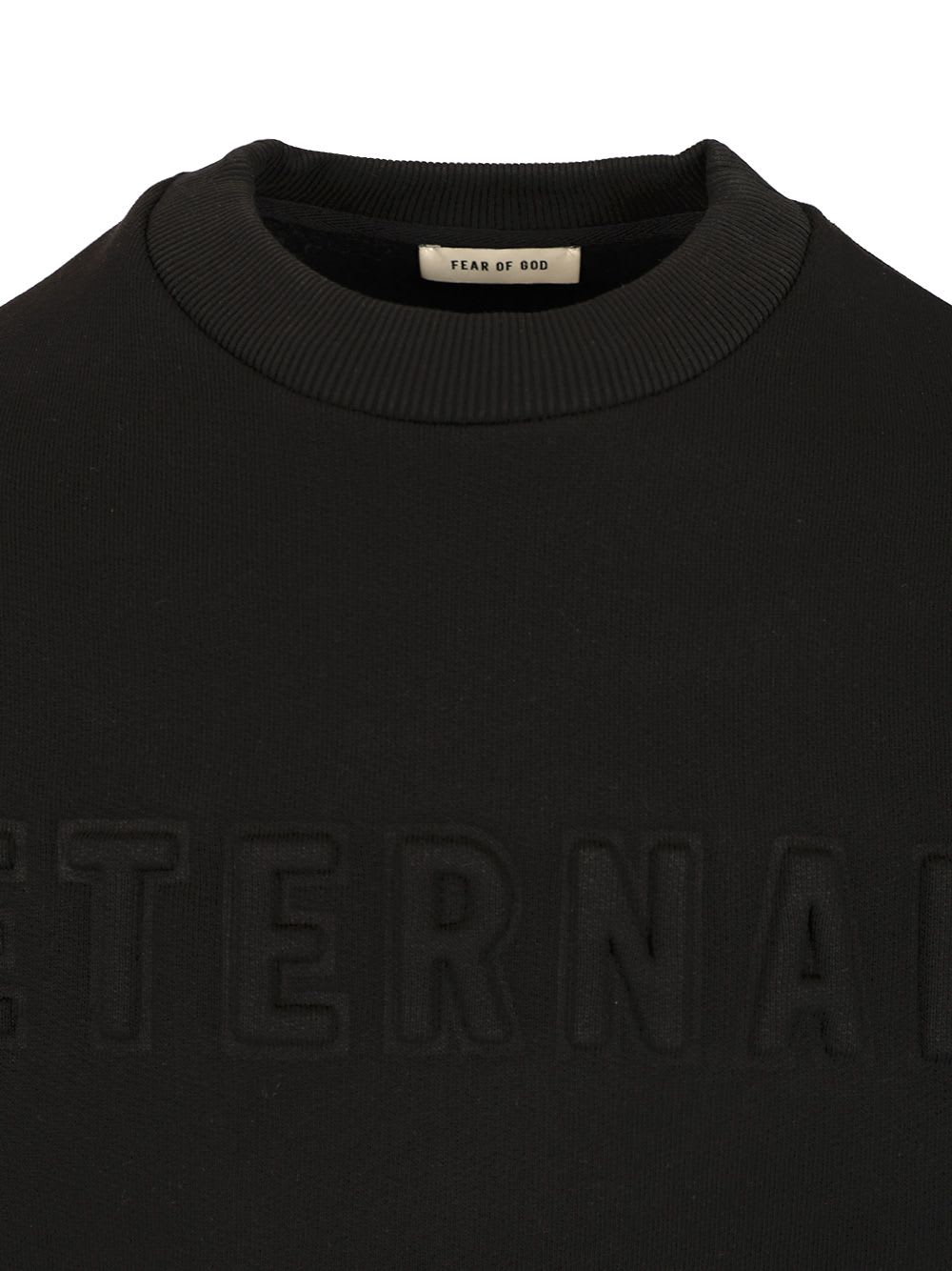 Shop Fear Of God Eternal Fleece Crewneck In Black