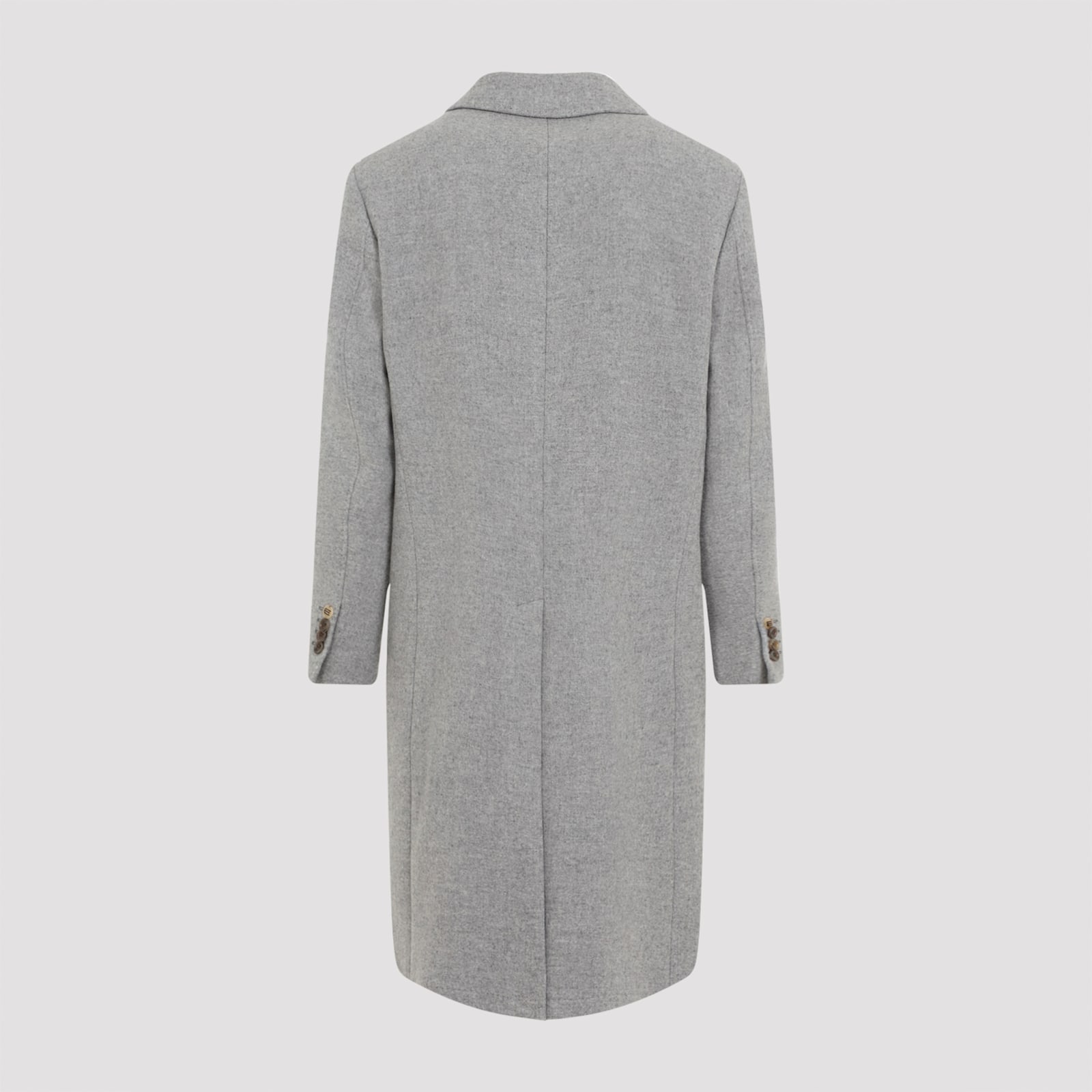 Etro Wool And Cashmere Long Coat In Grey