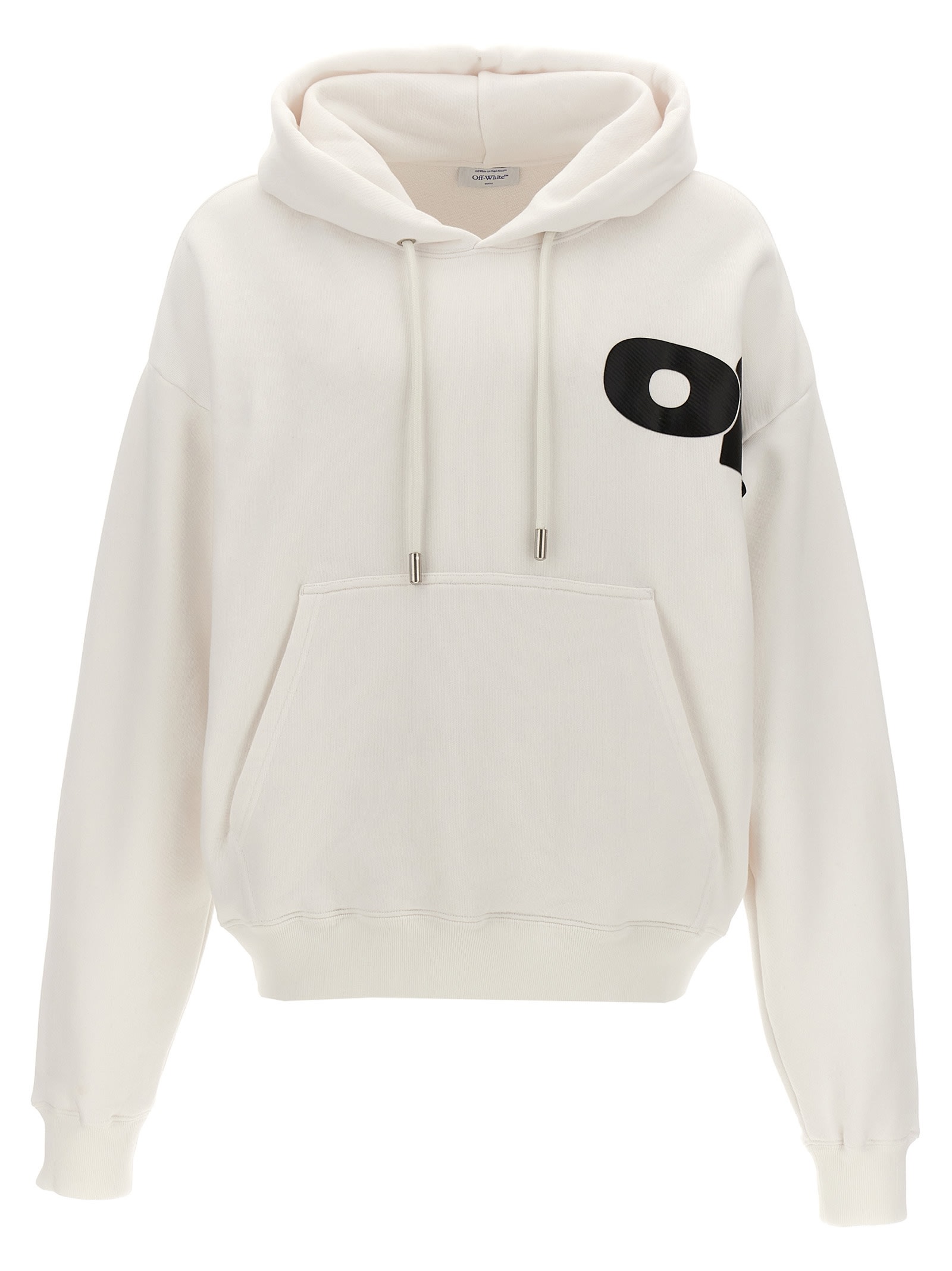 Shop Off-white Shared Logo Skate Hoodie In White/black