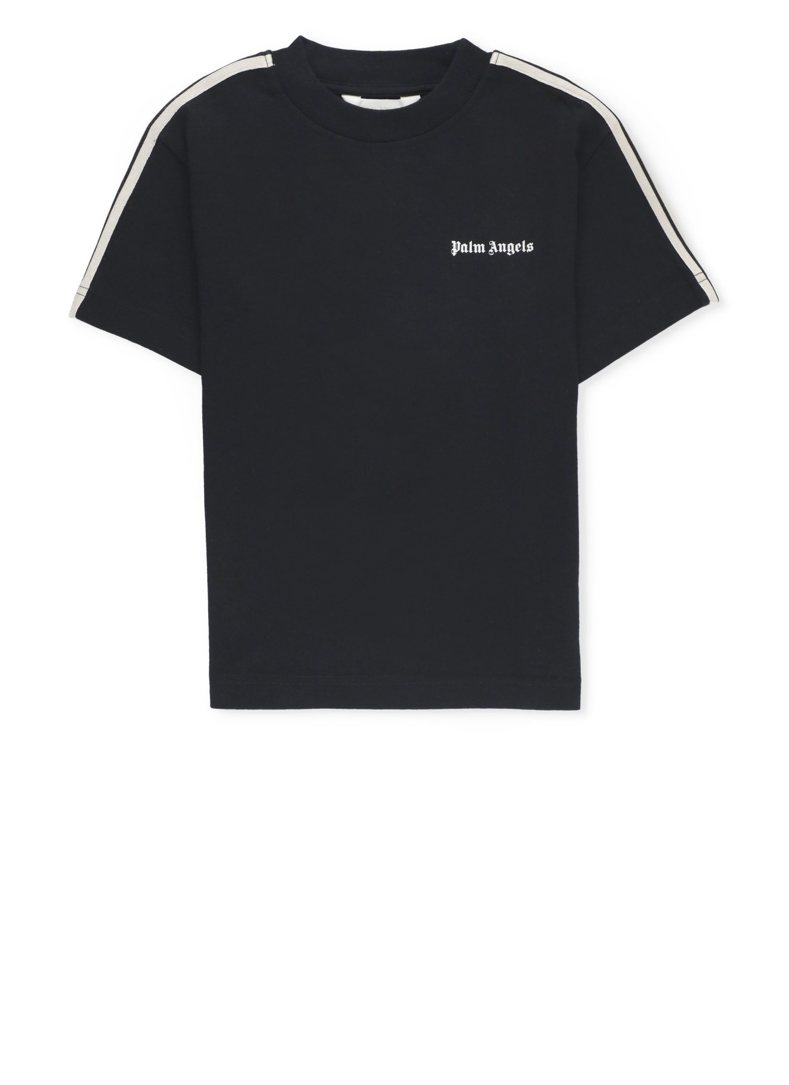 Shop Palm Angels Logo Track T-shirt In Black