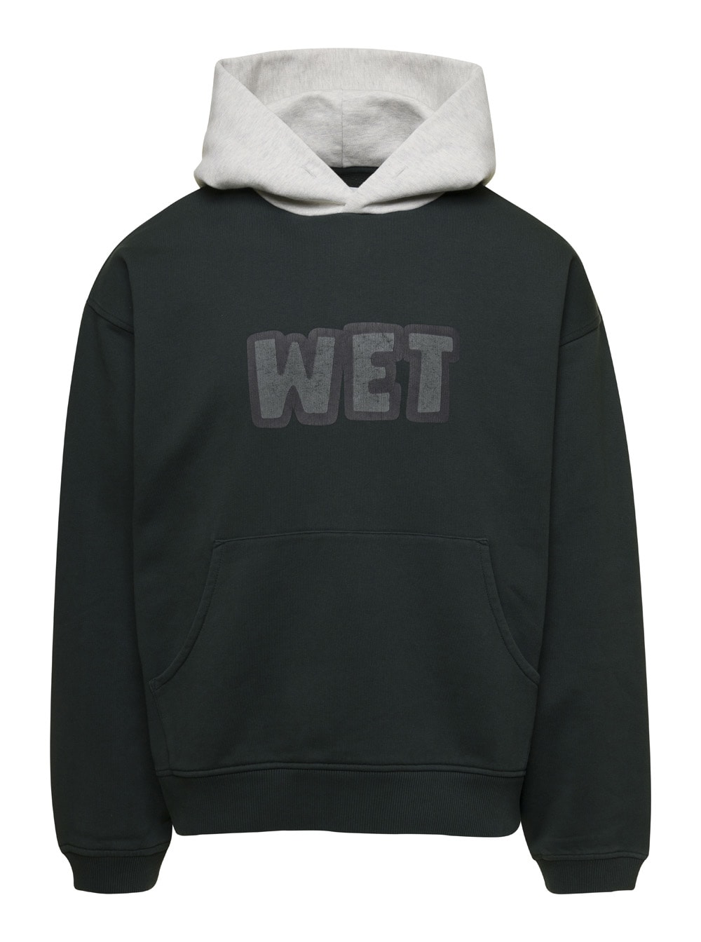 Grey Hoodie With Printed Logo In Cotton Man