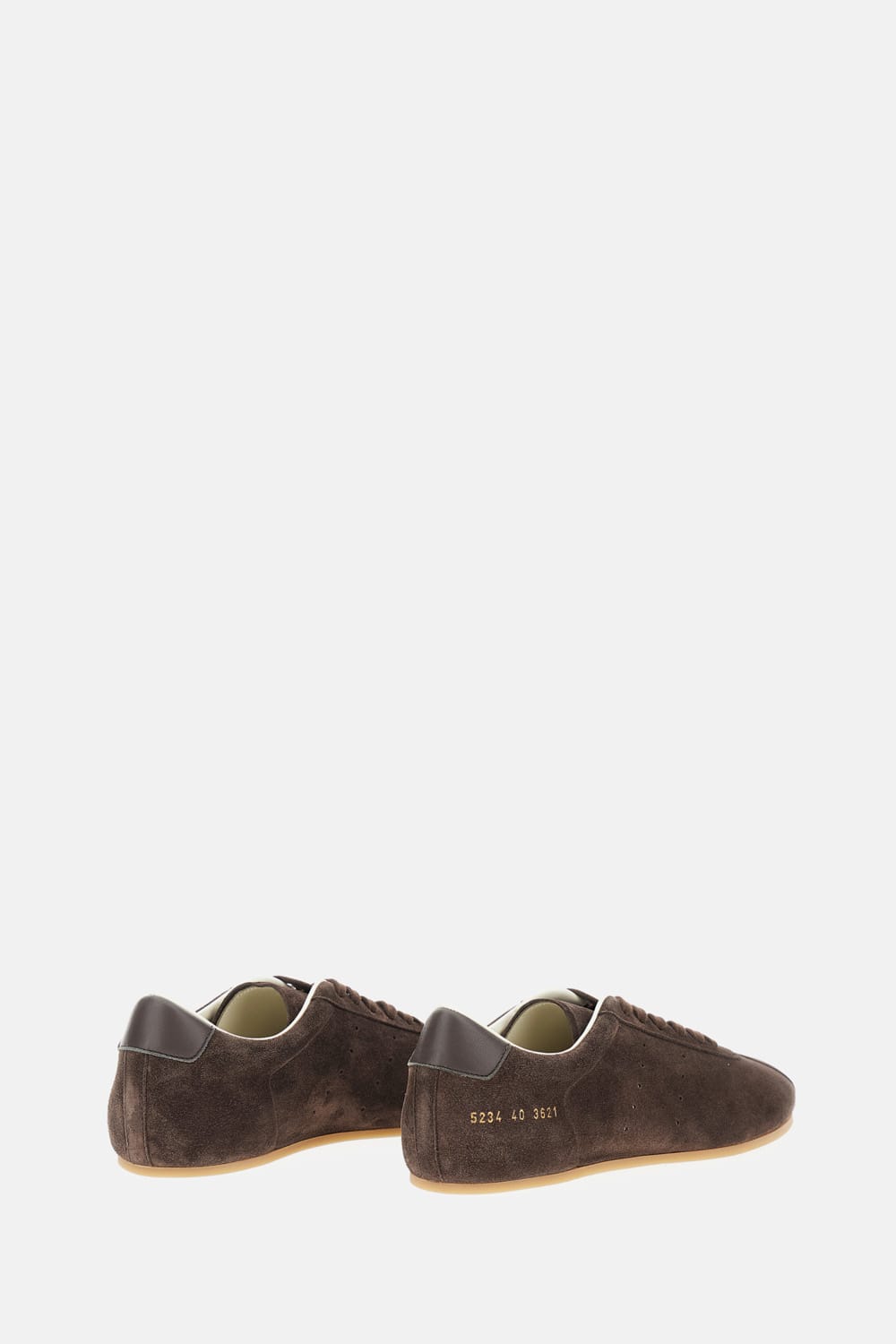 Common Projects Driving Lo Profile Leather-trimmed Suede Sneakers In Brown