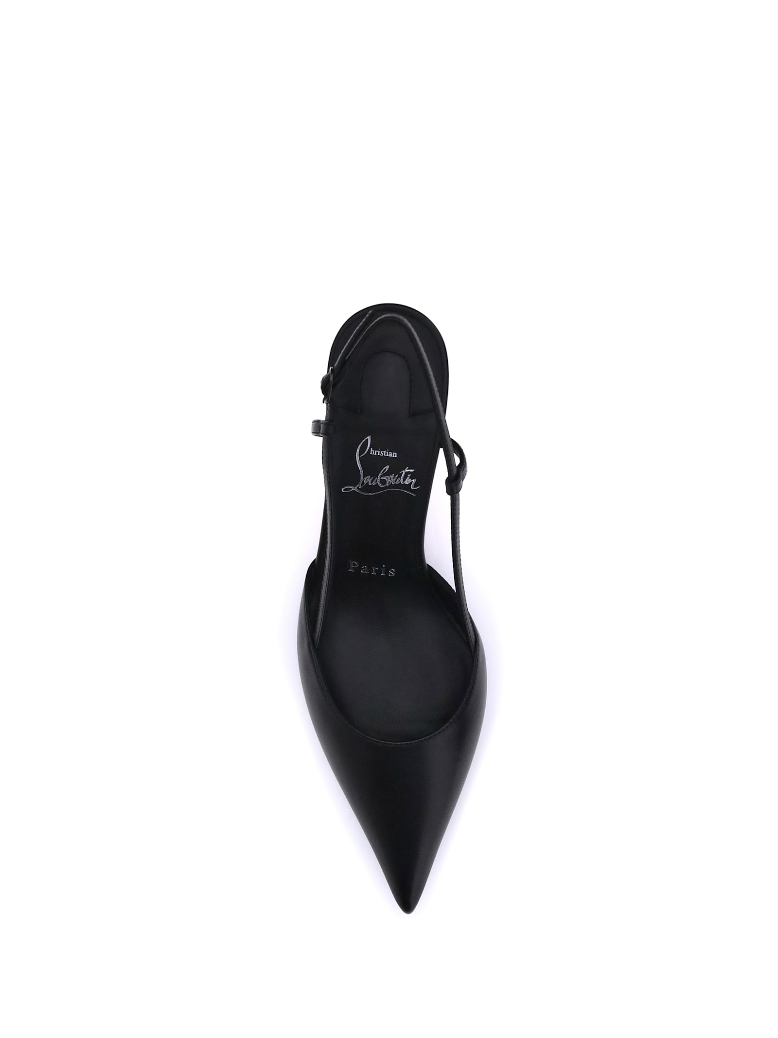 Christian Louboutin Women Miss Z Leather Slingback Pumps In Black