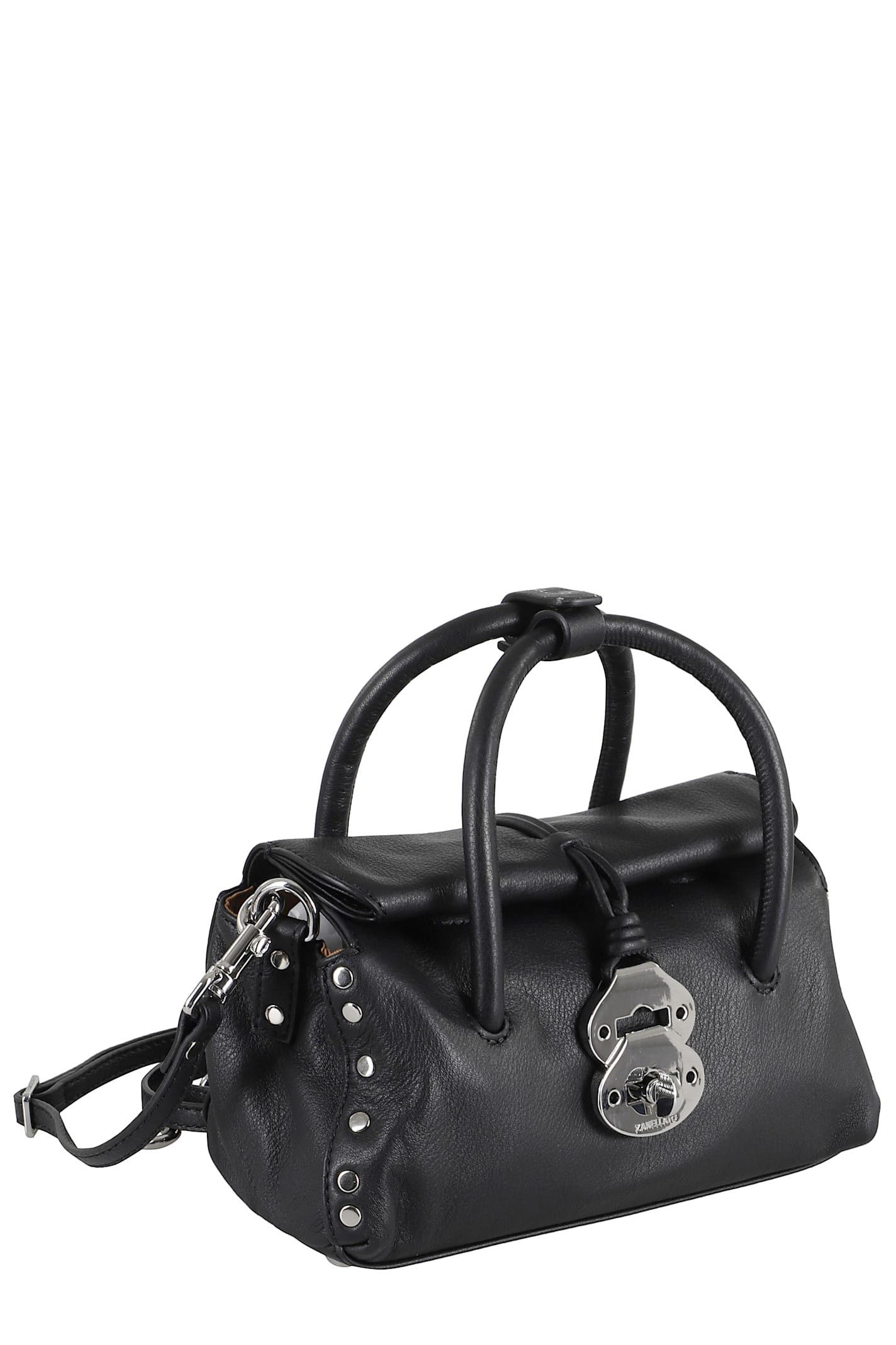 Zanellato Mini Leather Handbag Featuring Textured Finish In Black