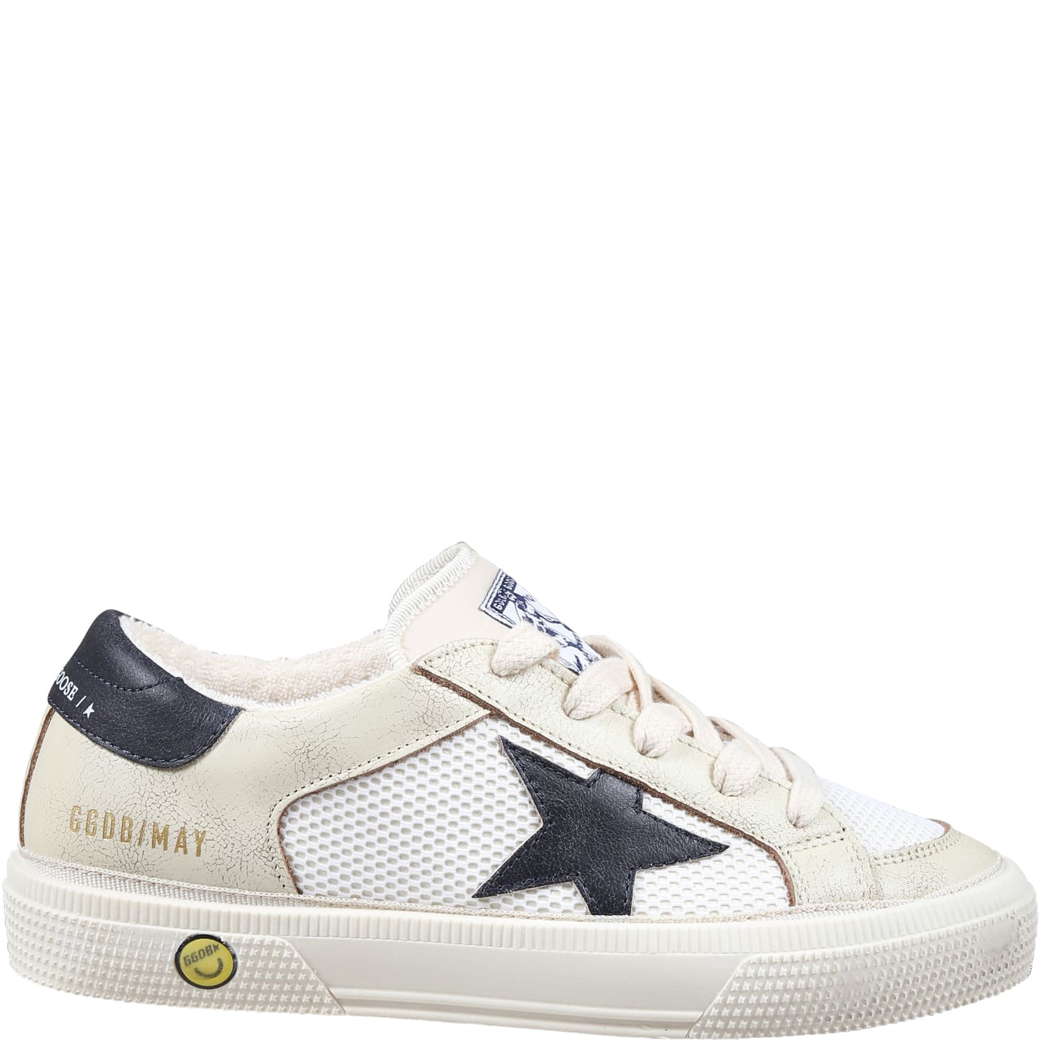 Golden Goose Ivory Sneakers For Kids With Logo
