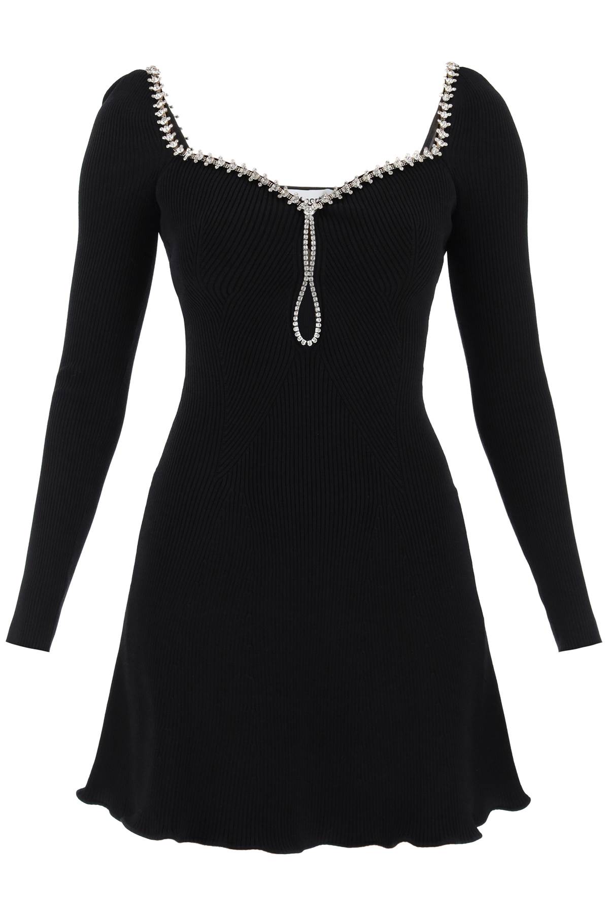 self-portrait Knitted Mini Dress With Crystals