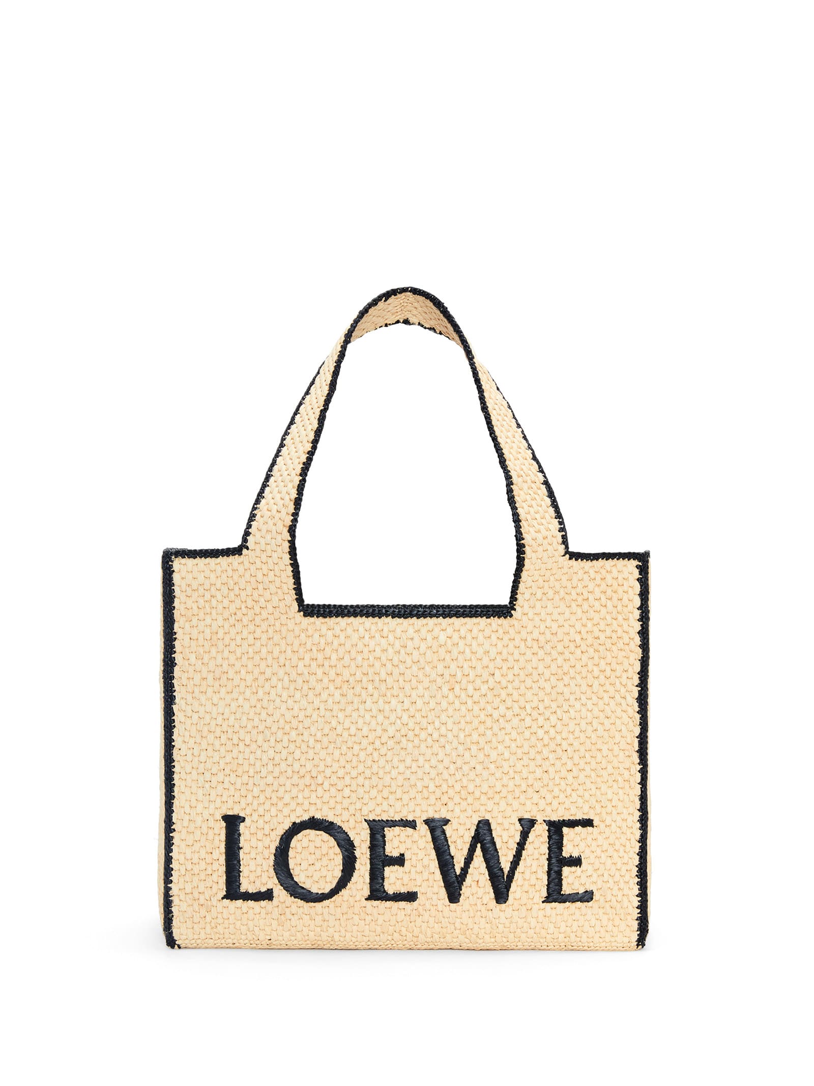Loewe Natural Raffia Large Font Tote Bag In Natural