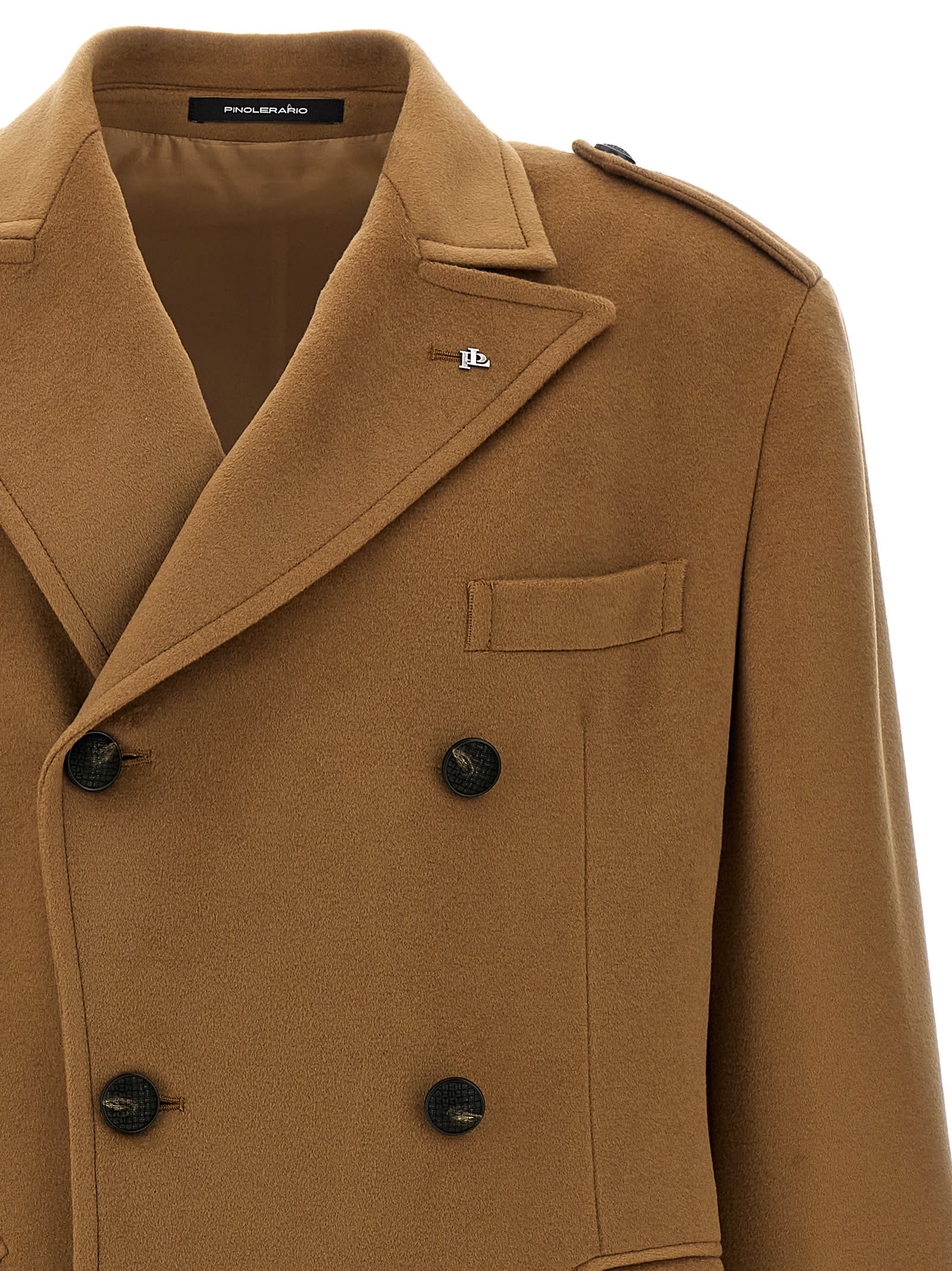 Shop Tagliatore Double-breasted Wool Coat In Beige