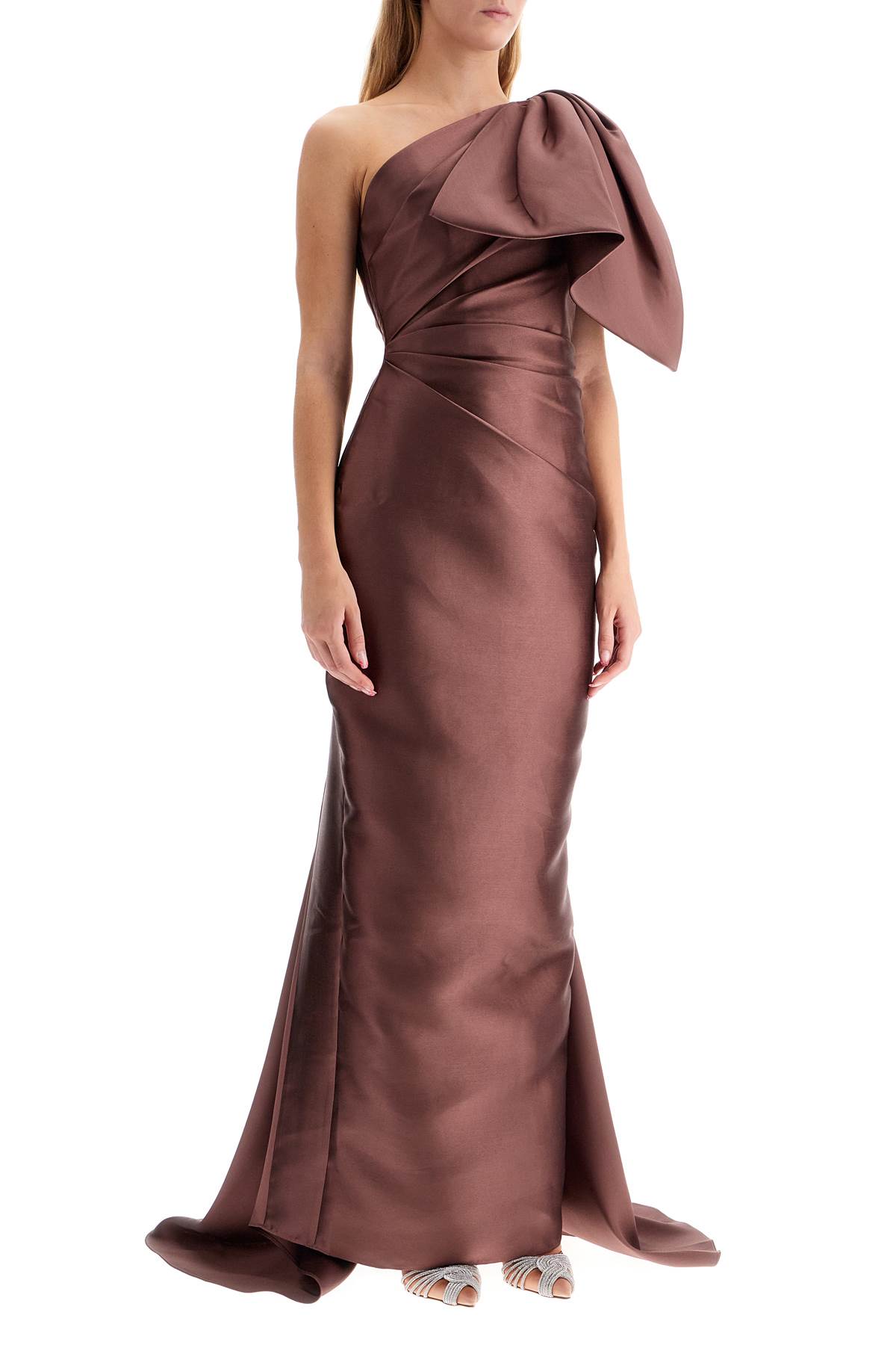 Shop Solace London Priya One-shoulder In Mocha (brown)