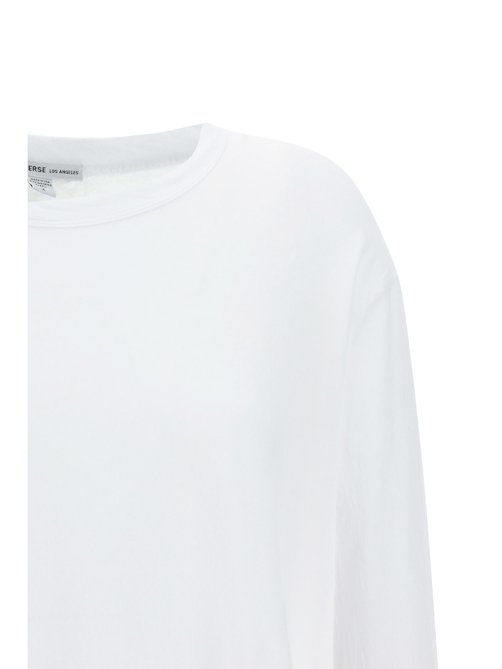James Perse Crepe Jersey Oversized Long Sleeve Crew In White