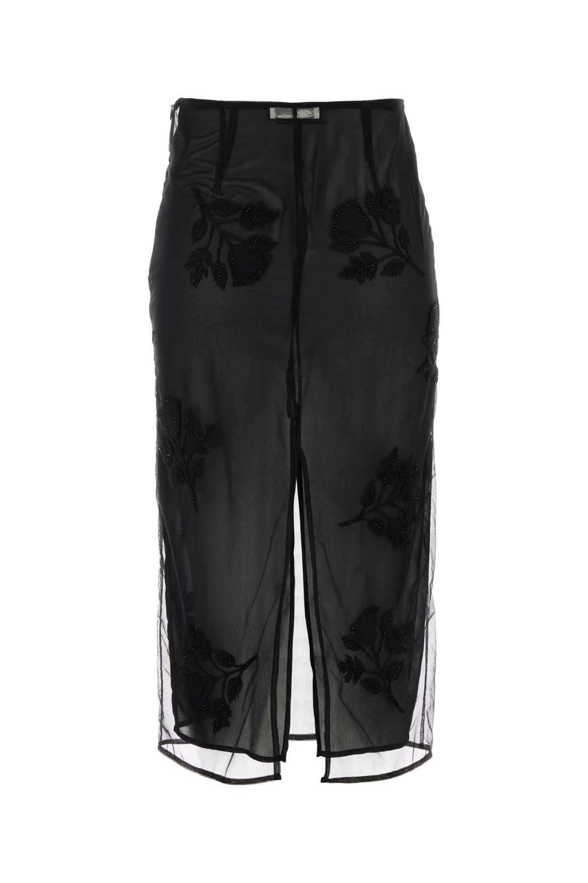 Shop Blumarine Black Tulle Skirt