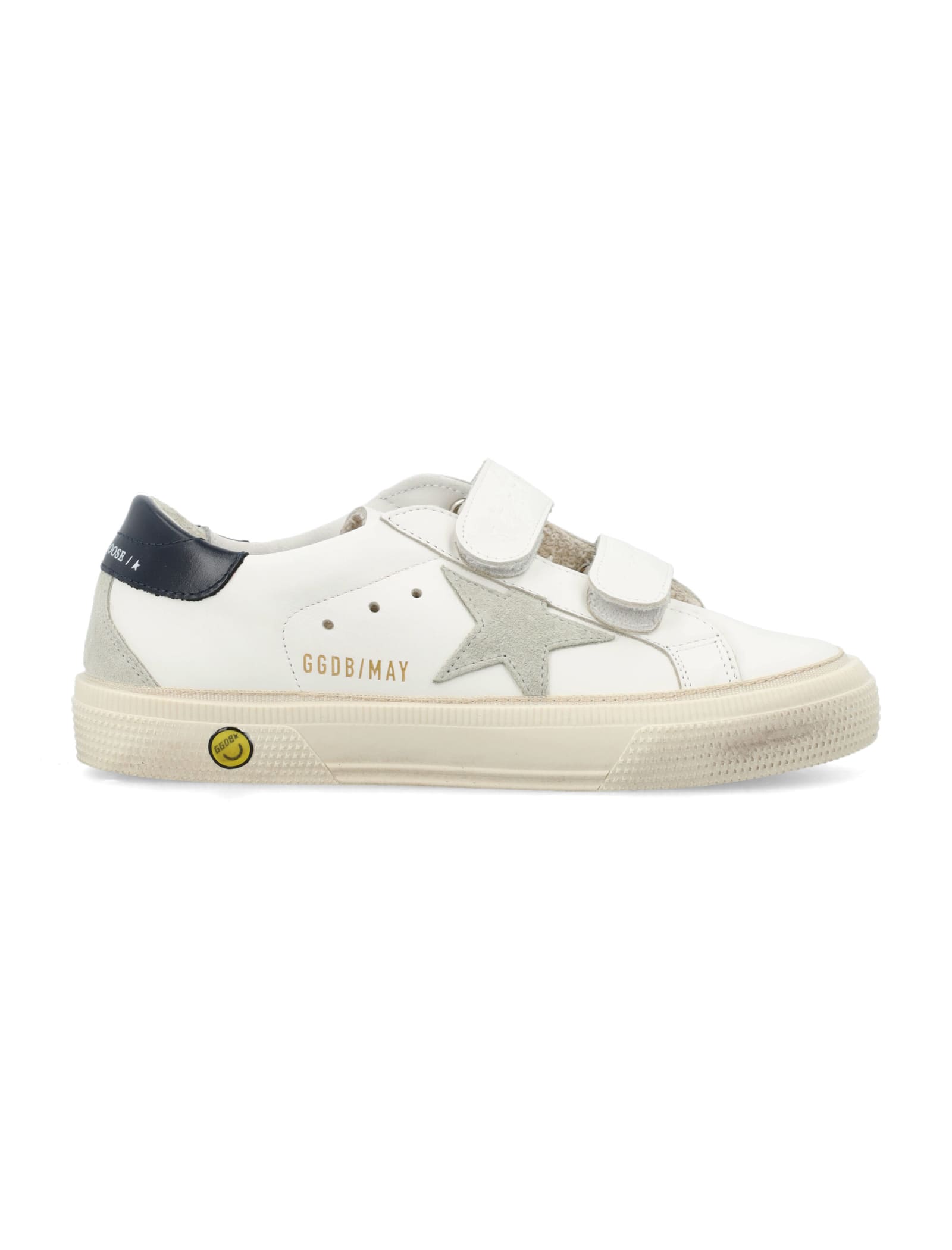 Shop Golden Goose May School Sneakers In White/blue/ice
