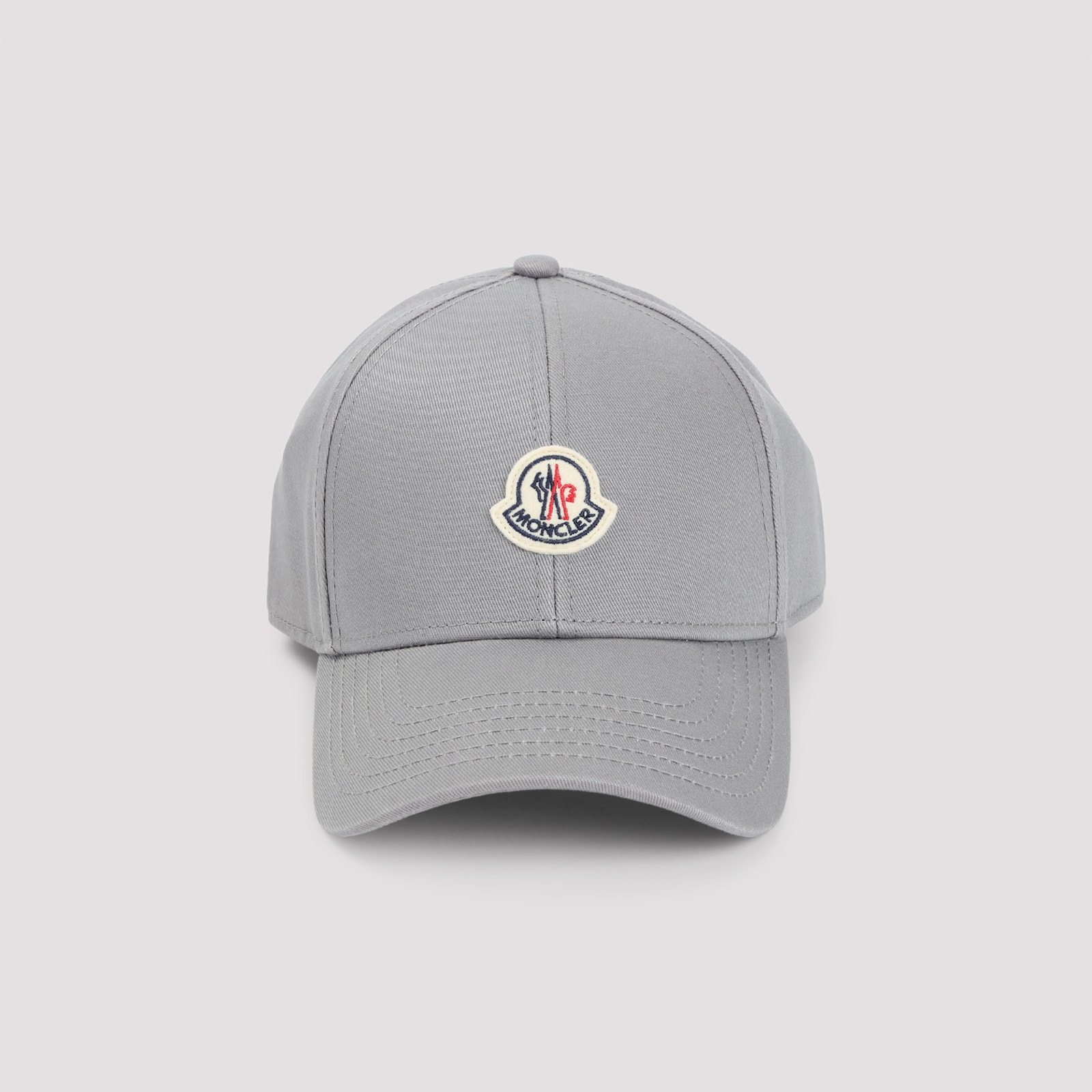 Moncler Classic Six-panel Cap With Logo Patch In Gray