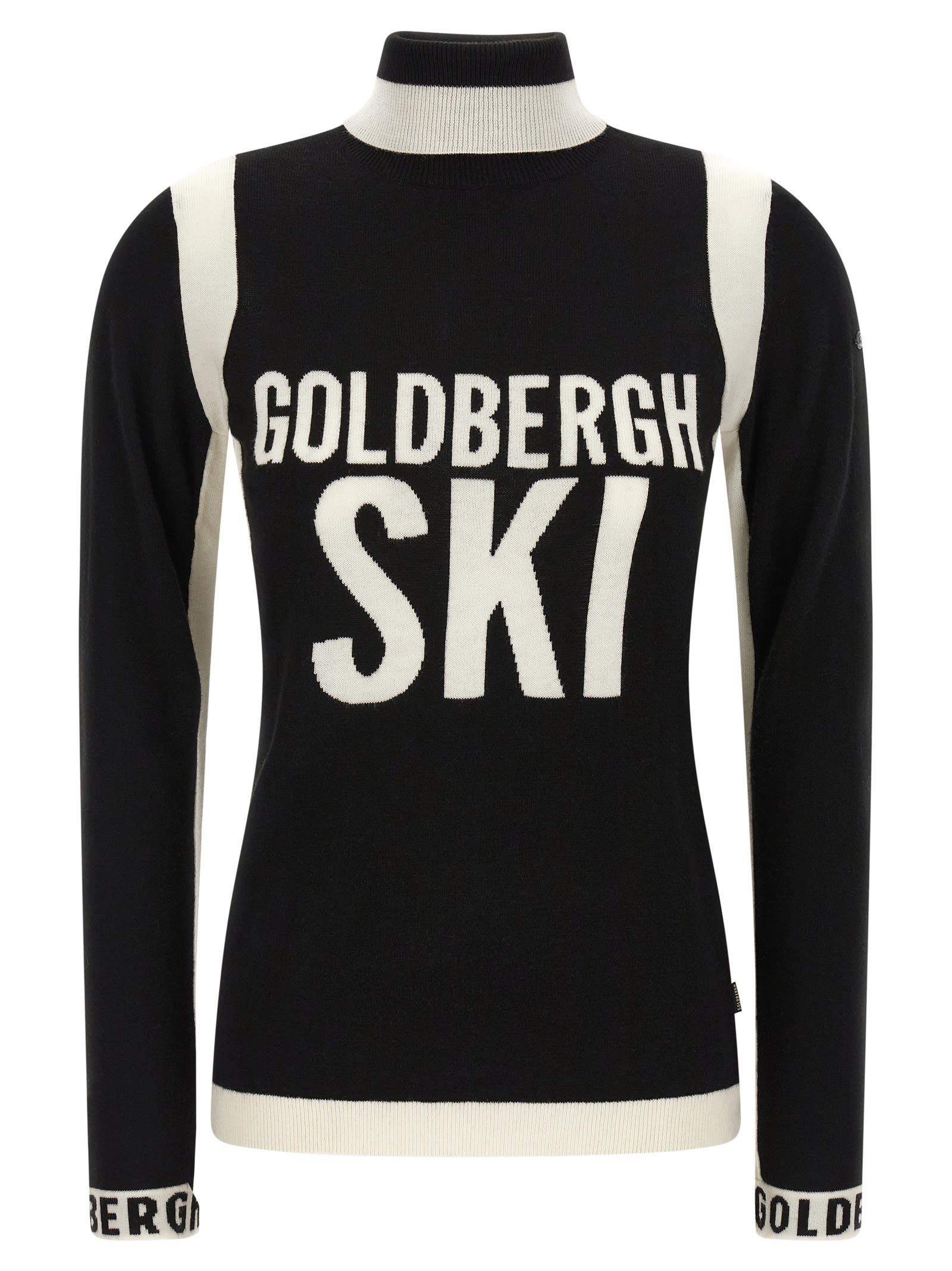 Goldbergh Noemi Intarsia Turtleneck Sweater In Black