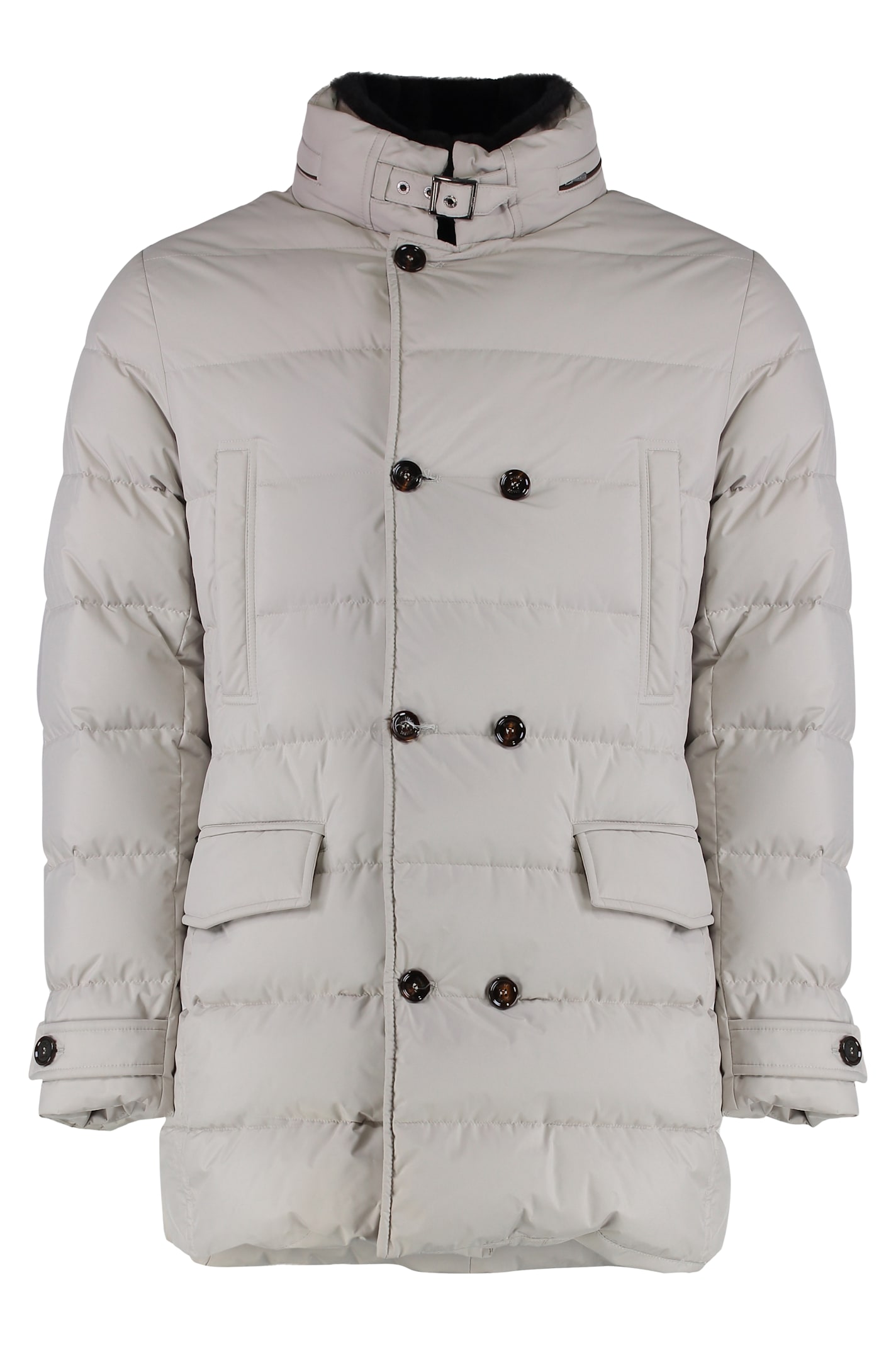 Moorer Zarbo Zip And Button Fastening Down Jacket In Gray