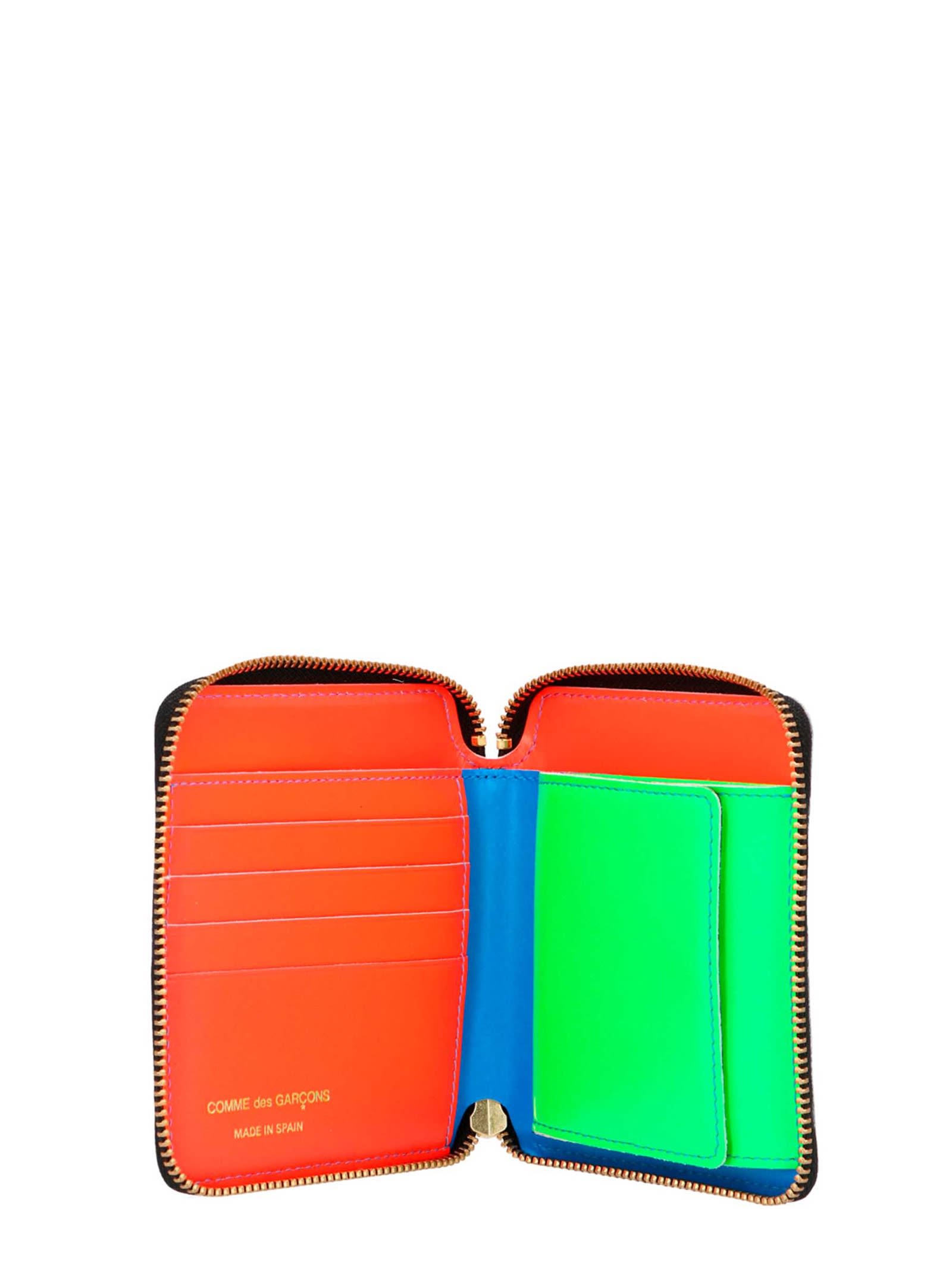 Comme Des Garçons Super Fluo Wallet In Black