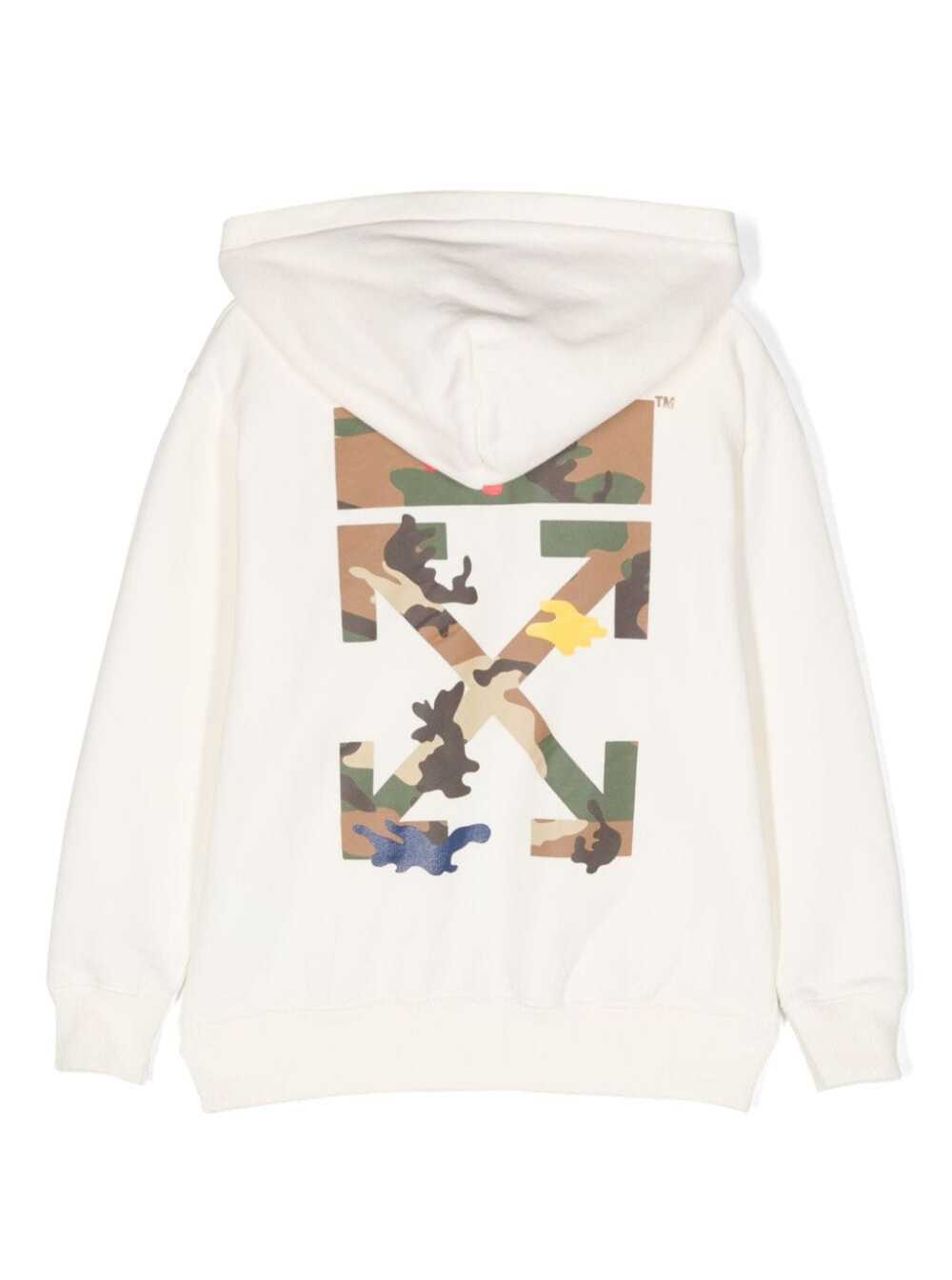 Shop Off-white Arrow Camou Hoodie Zip In White