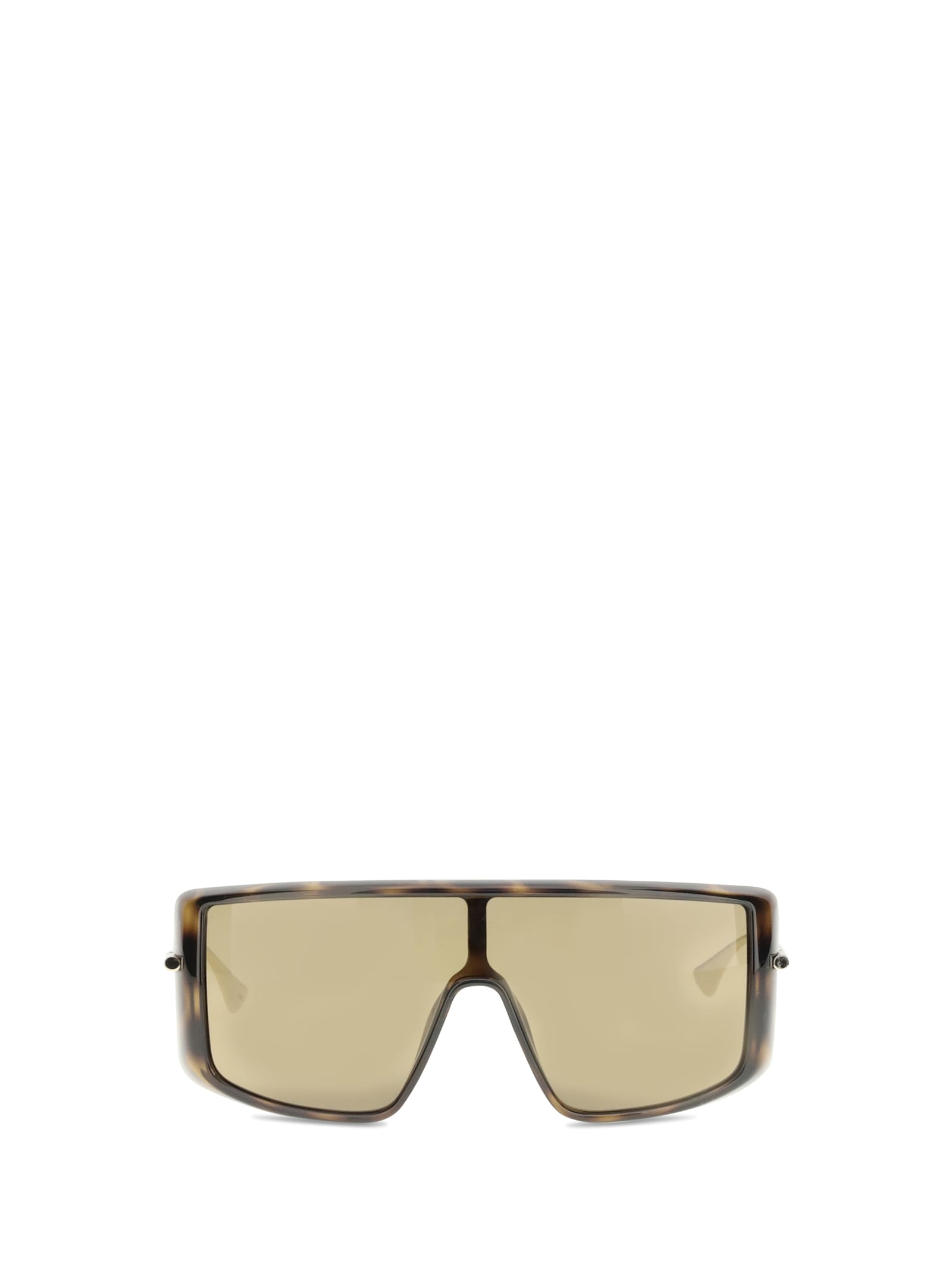 Alexander Mcqueen Havana T-bar Visor Sunglasses In Brown
