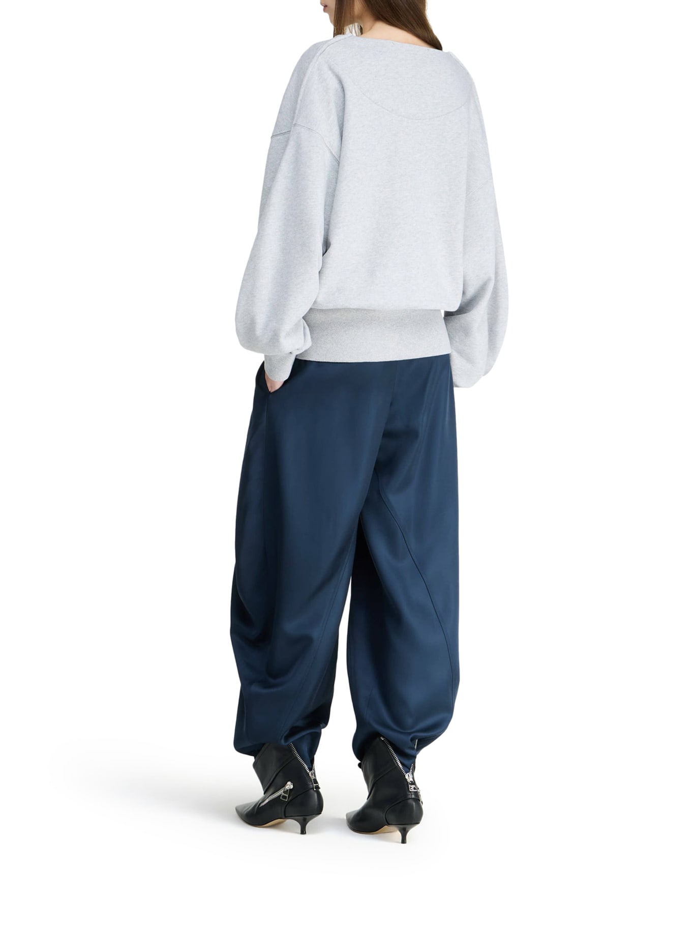 Jw Anderson Grey Cotton Wrap Sweatshirt In Grey